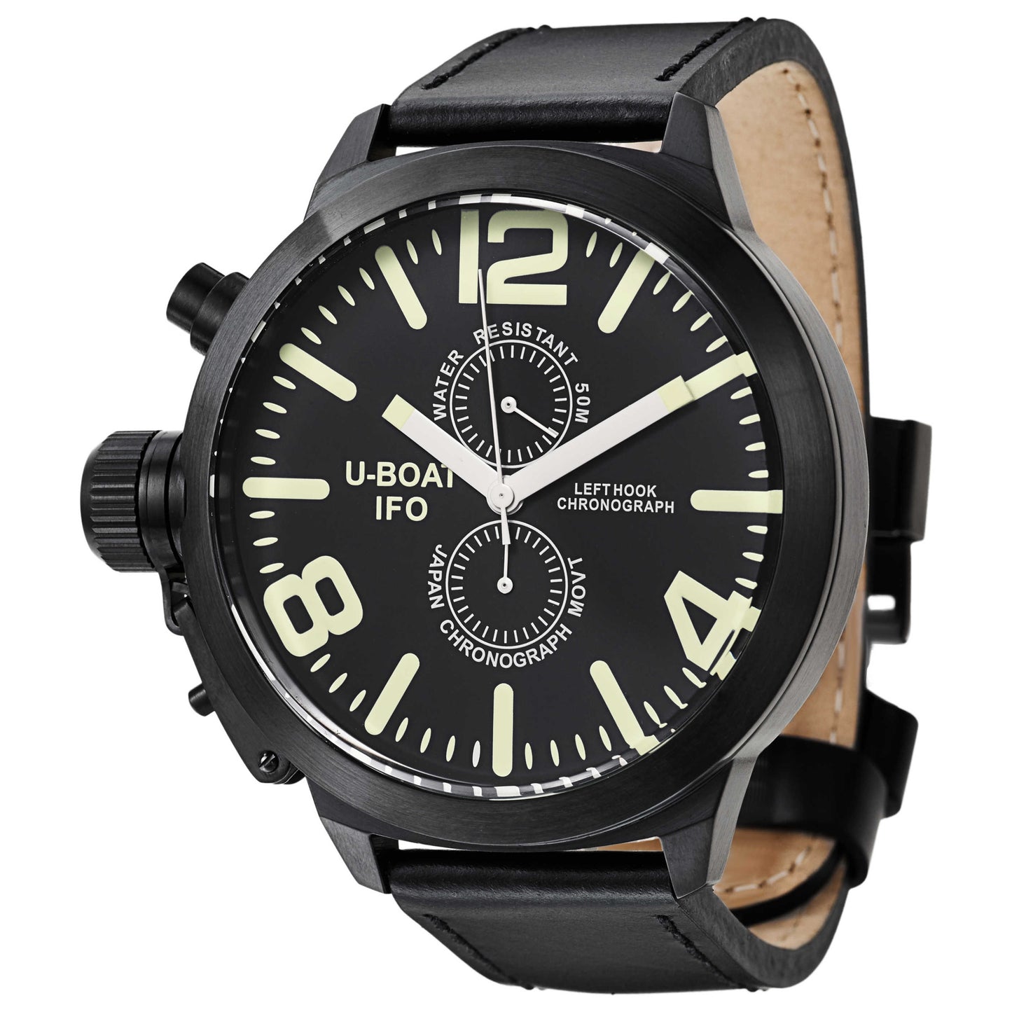 Front view of U-Boat Left Hook Men's Japanese Quartz (Battery-Powered) Watch 7250