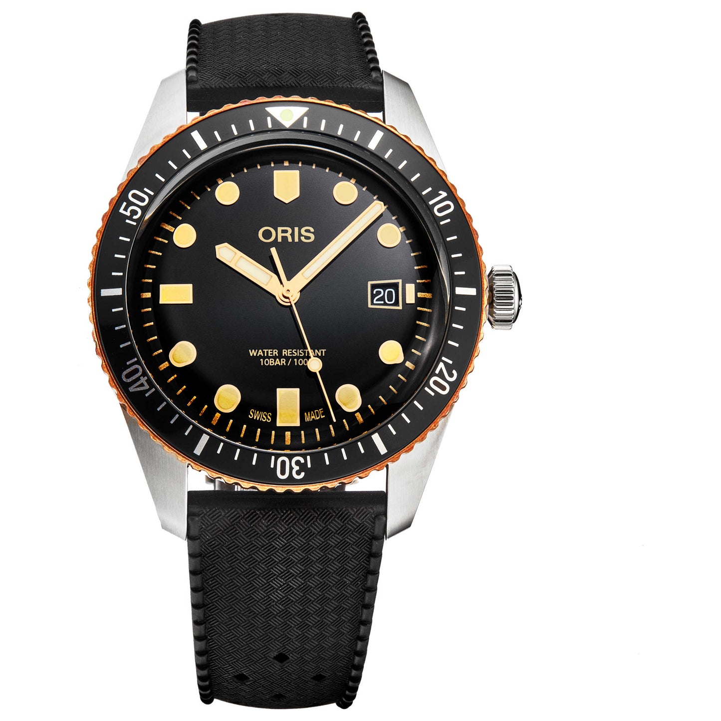 Front view of Oris Divers65 Men's Automatic Watch 73377204354RS