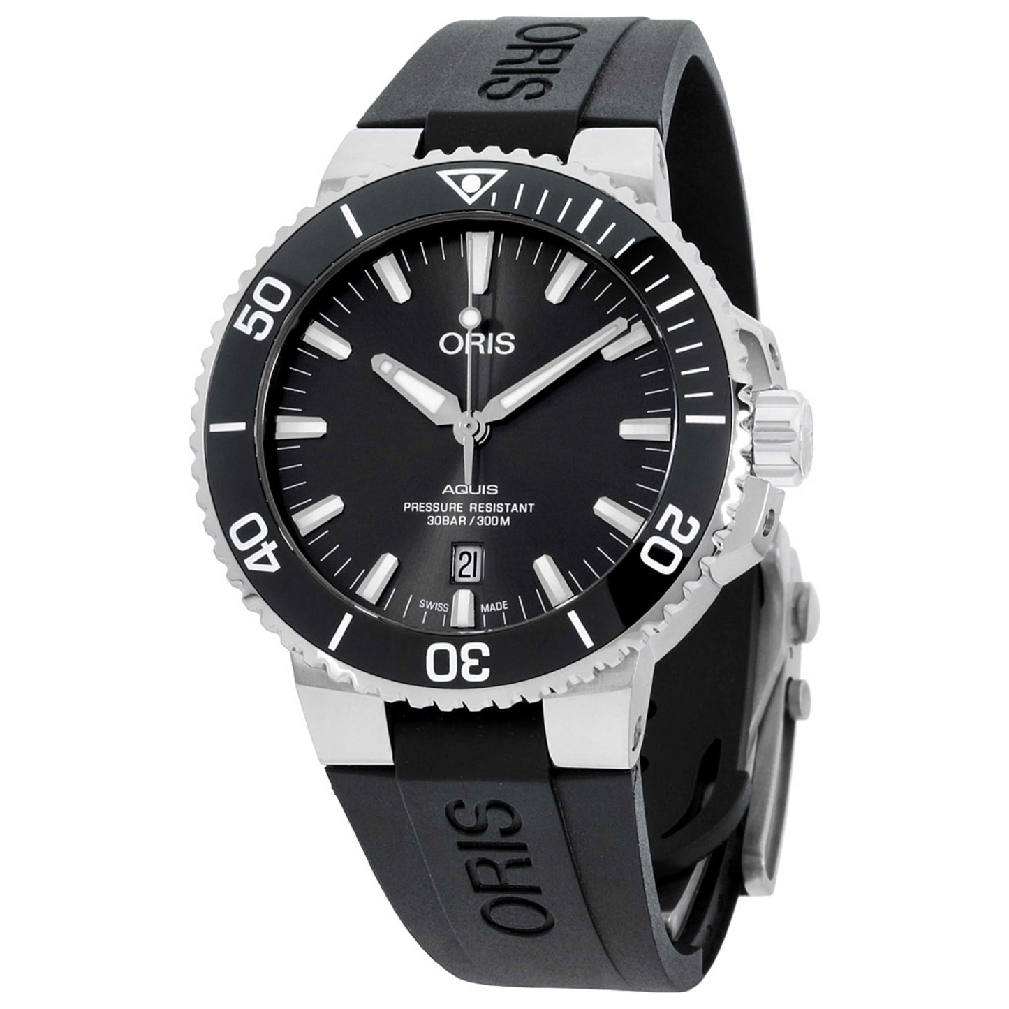 Front view of Oris Aquis Men's Automatic Watch 73377307153RSBLK
