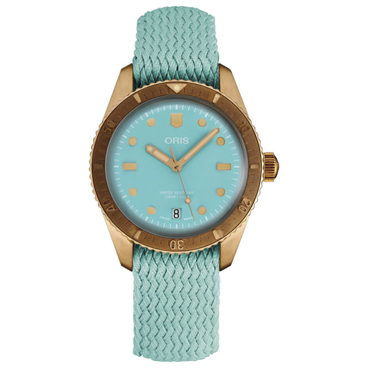 Front view of Oris Divers Sixty-Five Women's Automatic Watch 73377713155LS