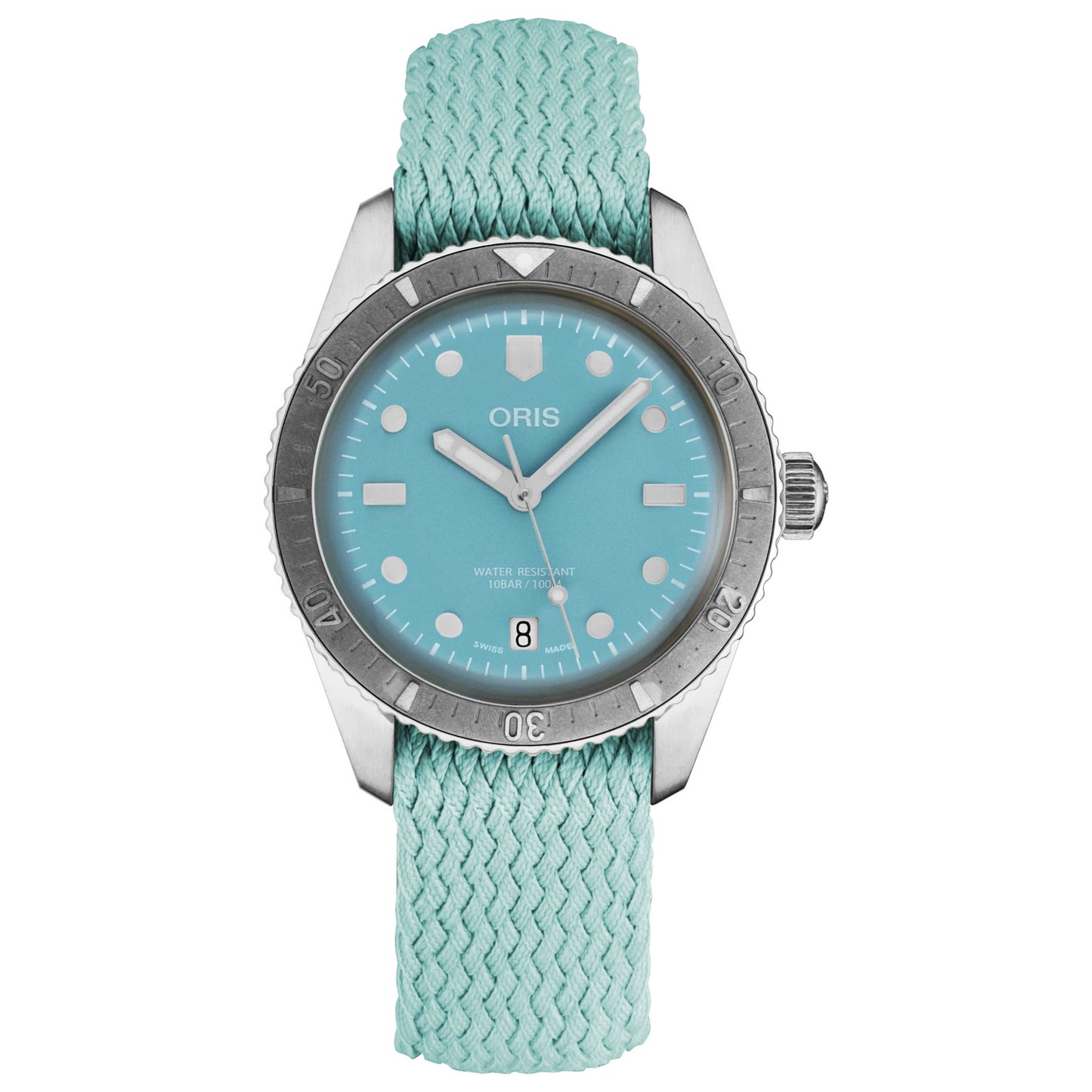 Front view of Oris Divers Sixty-Five Women's Automatic Watch 73377714055LS