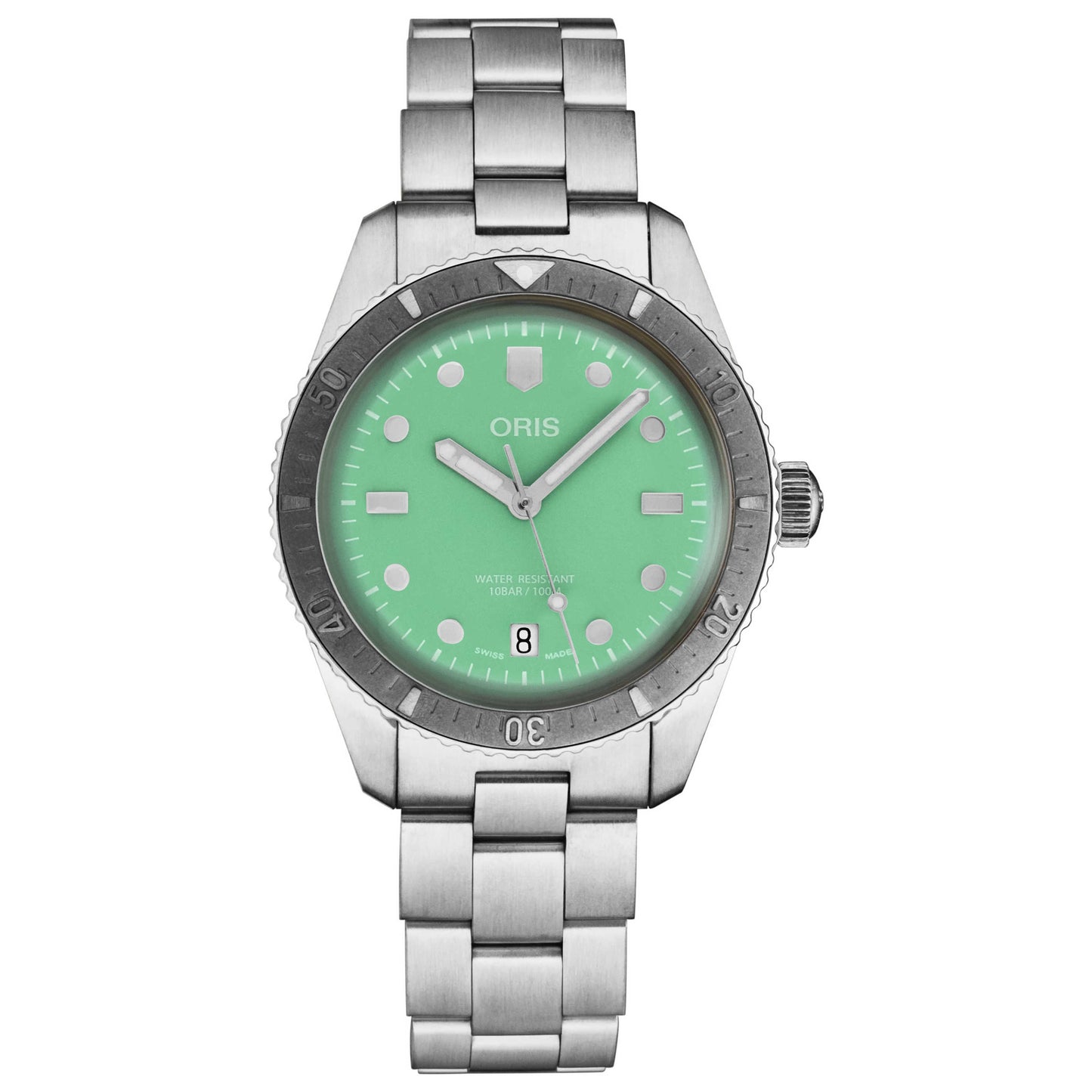 Front view of Oris Diver Sixty-Five Women's Automatic Watch 73377714057MB
