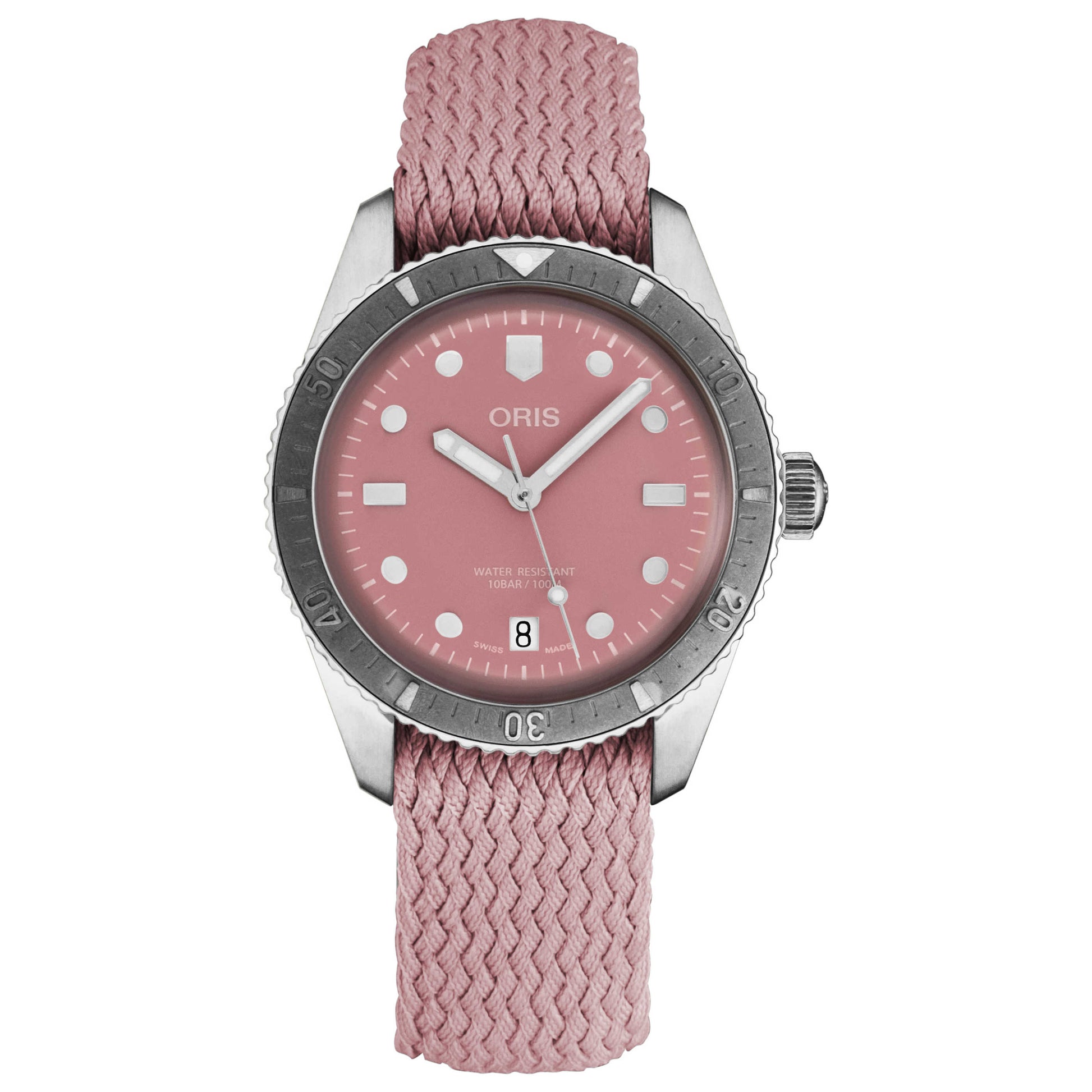 Front view of Oris Divers Sixty-Five Women's Automatic Watch 73377714058LS