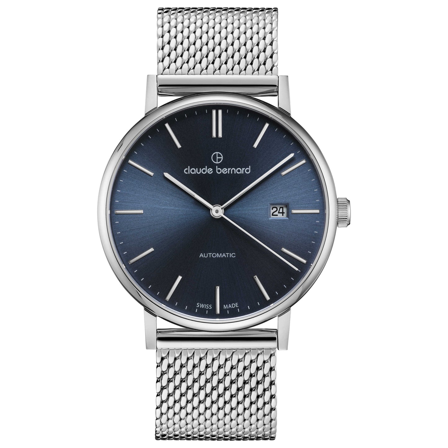 Front view of Claude Bernard Classic Unisex Automatic Watch 80102-3M-BUIN