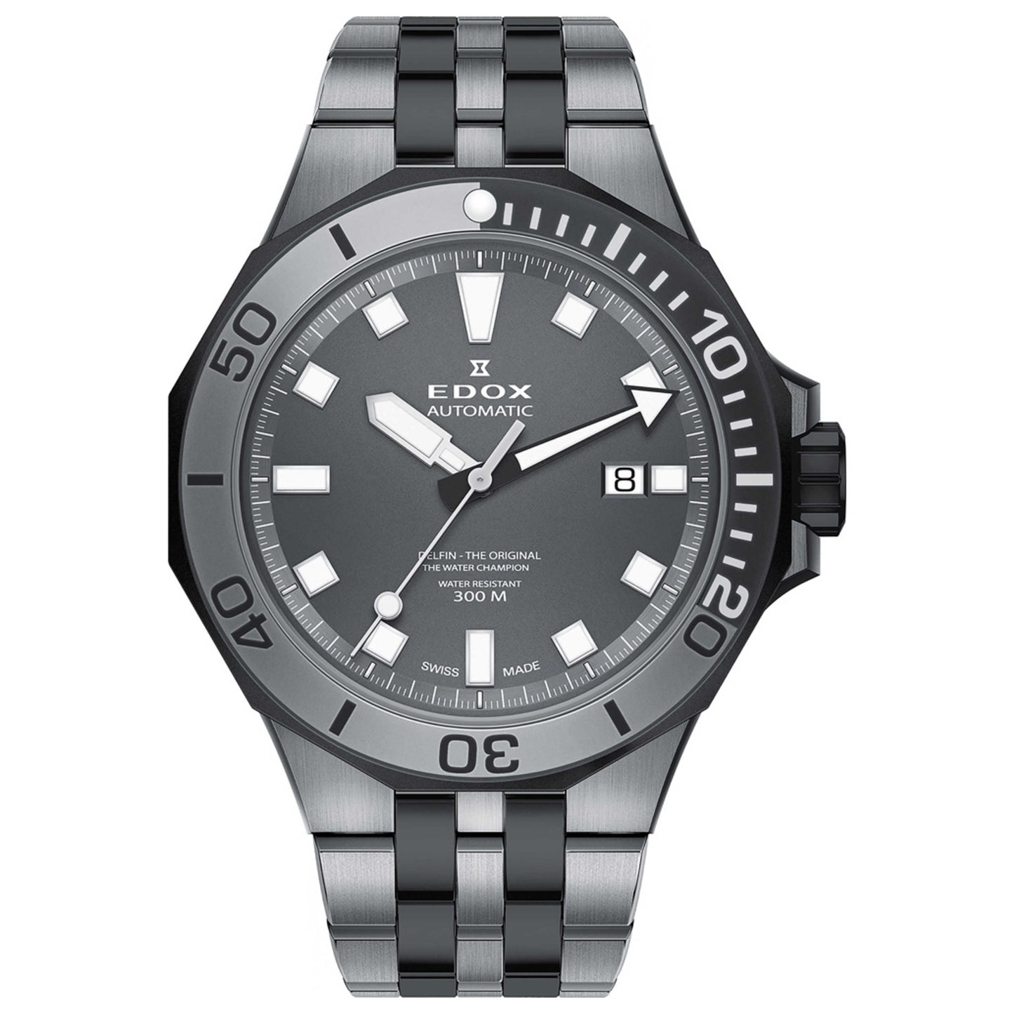 Front view of Edox Delfin Men's Automatic Watch 80110-357GNM-GIN