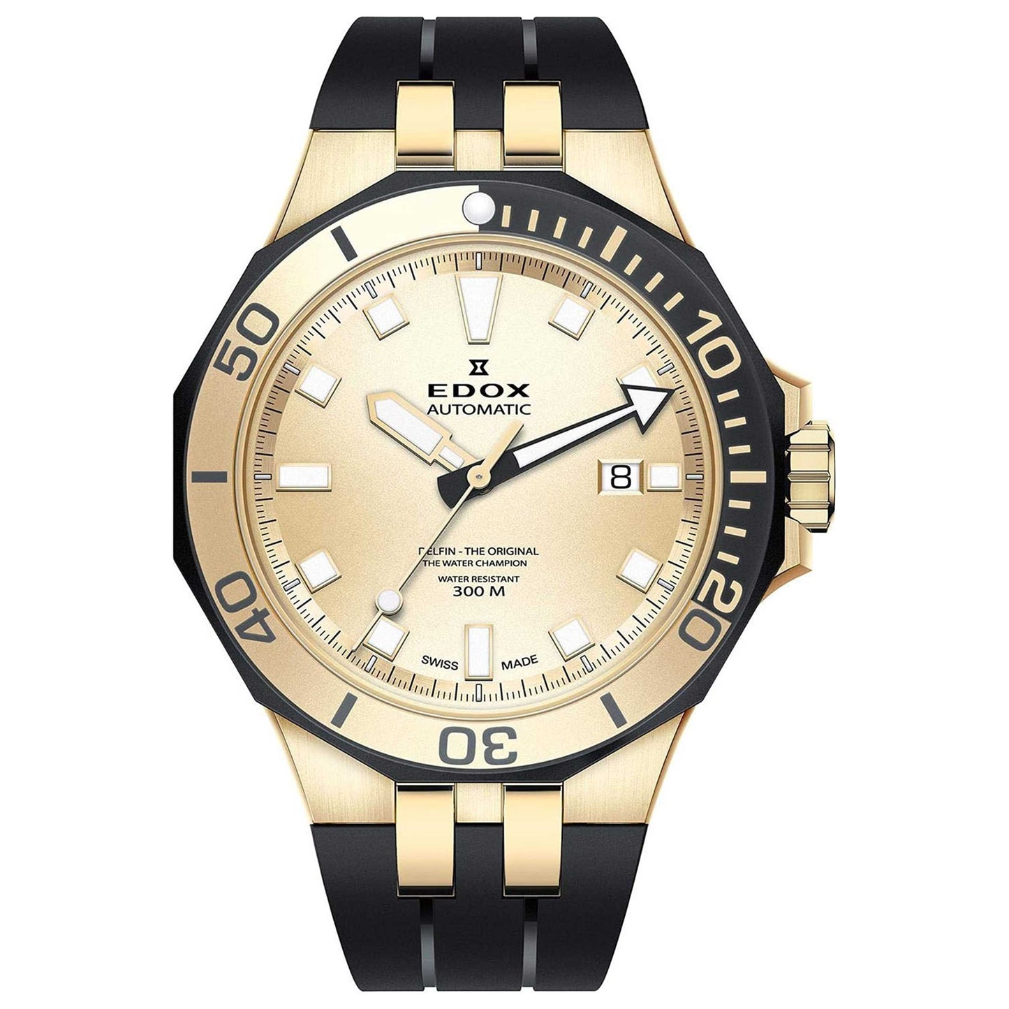 Front view of Edox Delfin Men's Automatic Watch 80110-357JNCA-DI