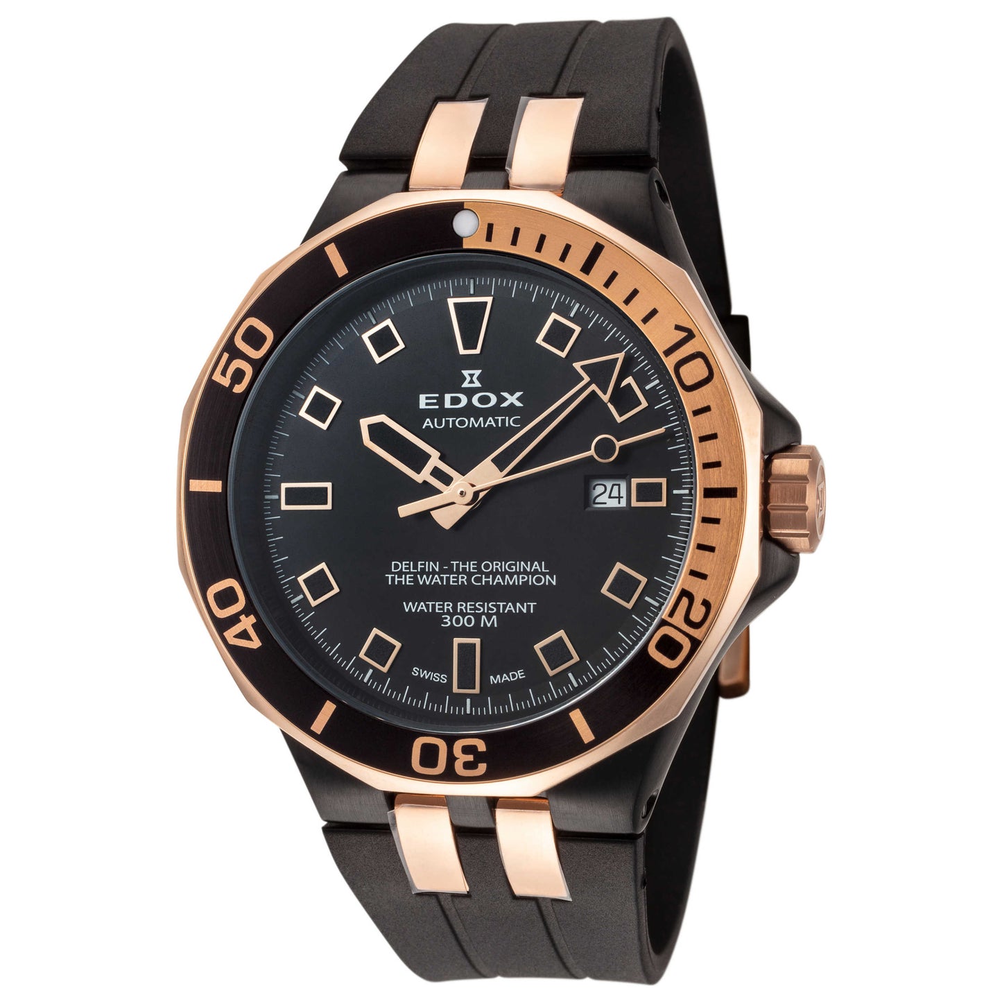 Front view of Edox Delfin Men's Automatic Watch 80110-357NRCA-NIR