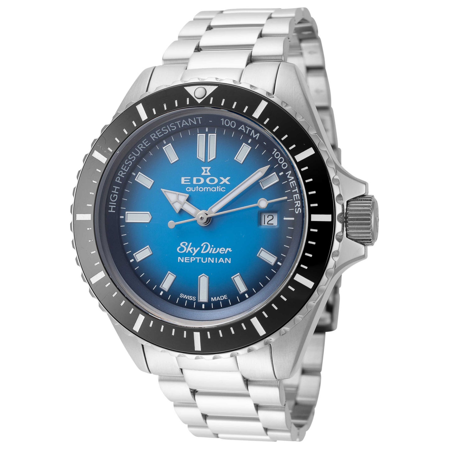Front view of Edox SkyDiver Men's Automatic Watch 80120-3NM-BUIDN