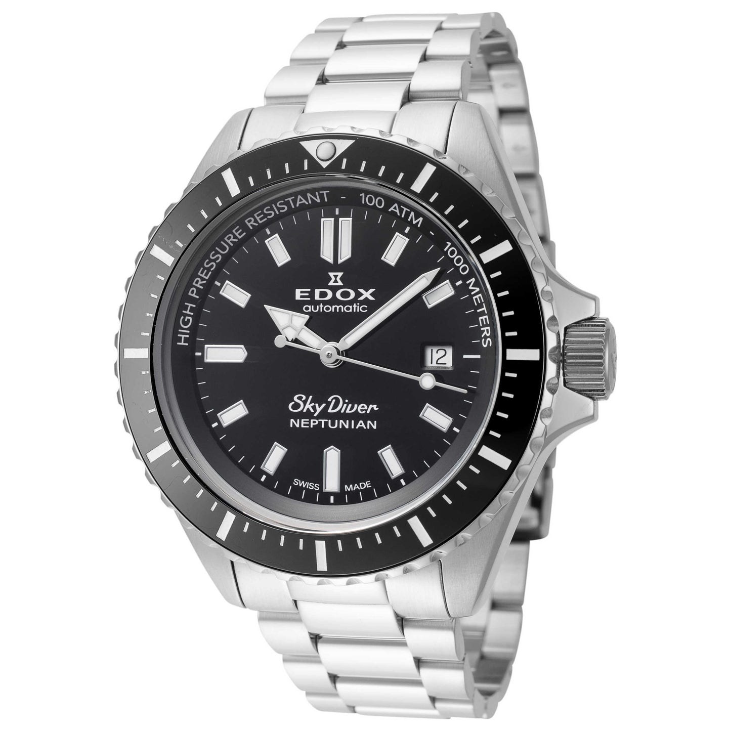 Front view of Edox Neptunian Men's Automatic Watch 80120-3NM-NIN