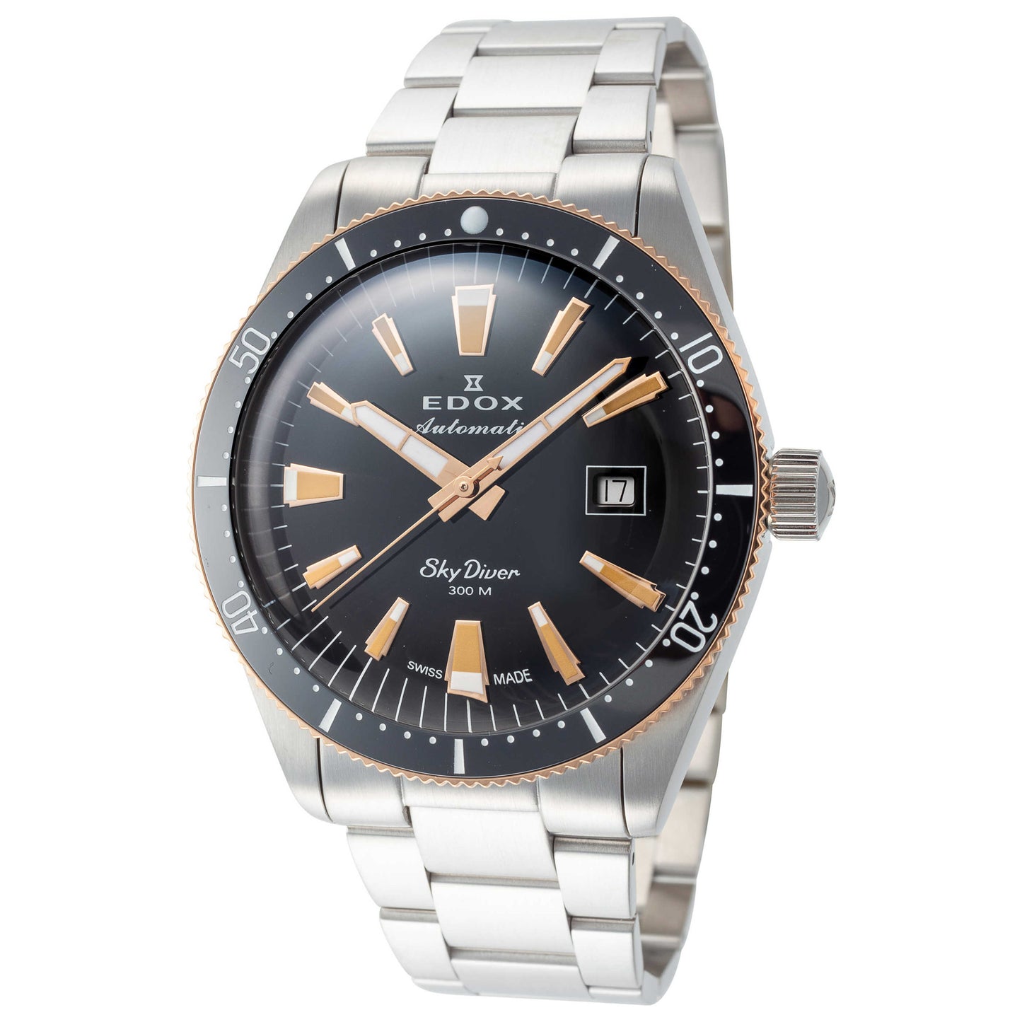 Front view of Edox SkyDiver Men's Automatic Watch 80126-357RNM-NIRB