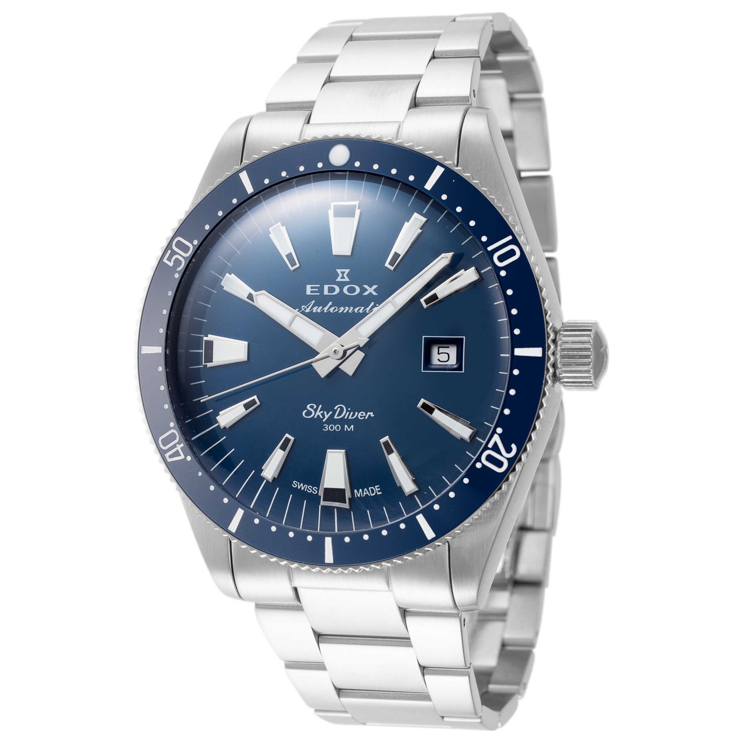 Front view of Edox SkyDiver Men's Automatic Watch 80126-3BUM-BUIN