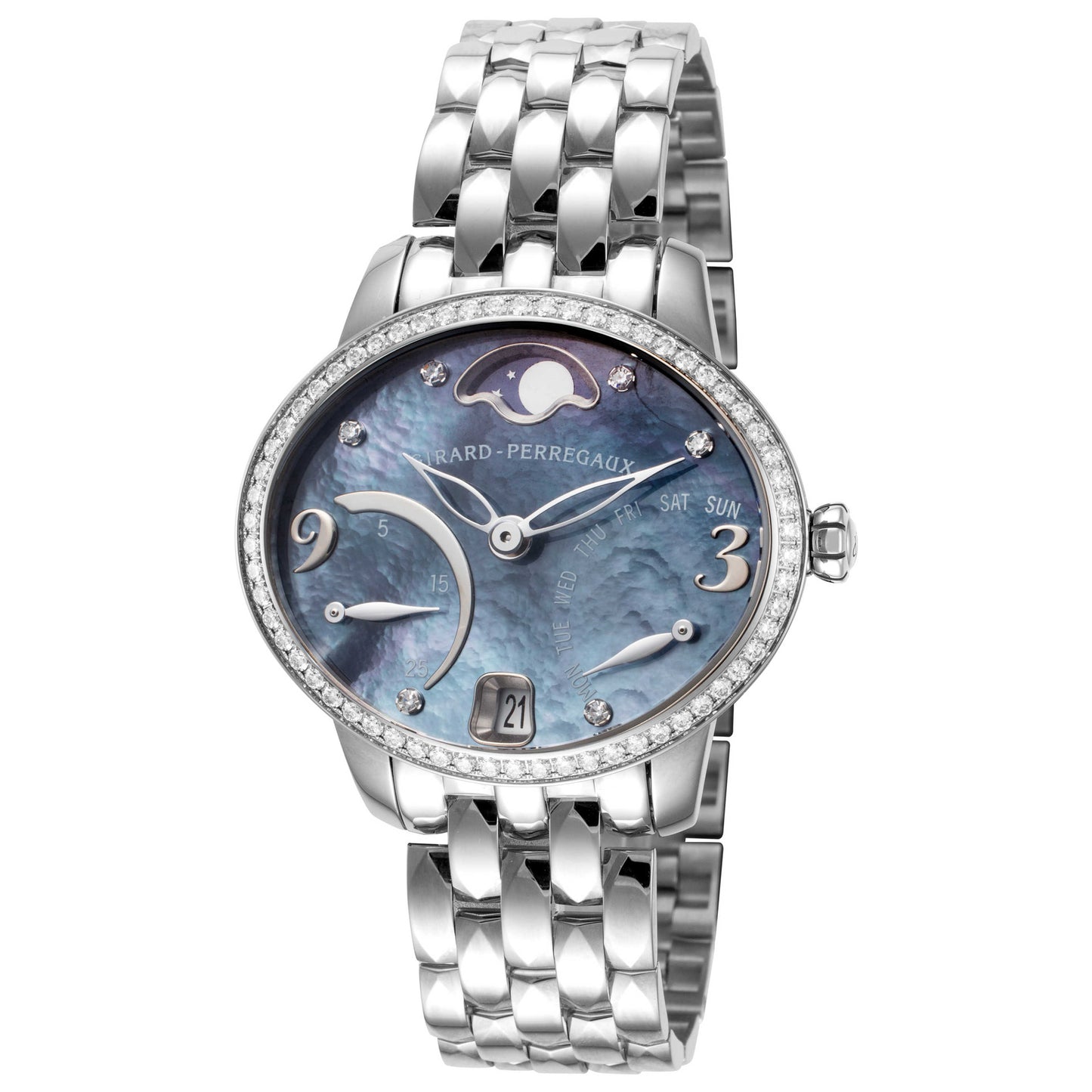 Front view of Girard-Perregaux Cat's Eye Women's Automatic Watch 80485D53A661-53A