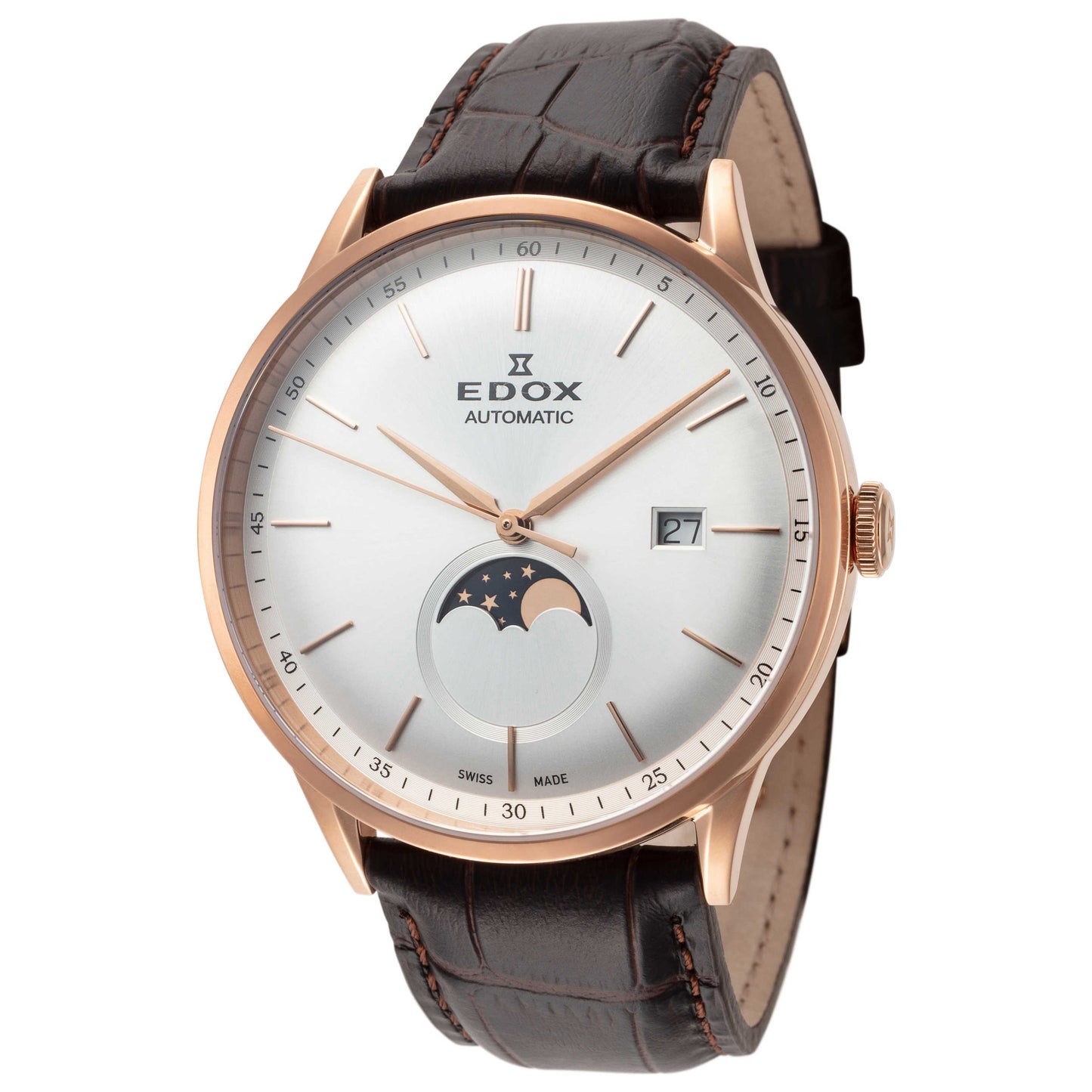 Front view of Edox Les Vauberts Men's Automatic Watch 80500-37R-AIR