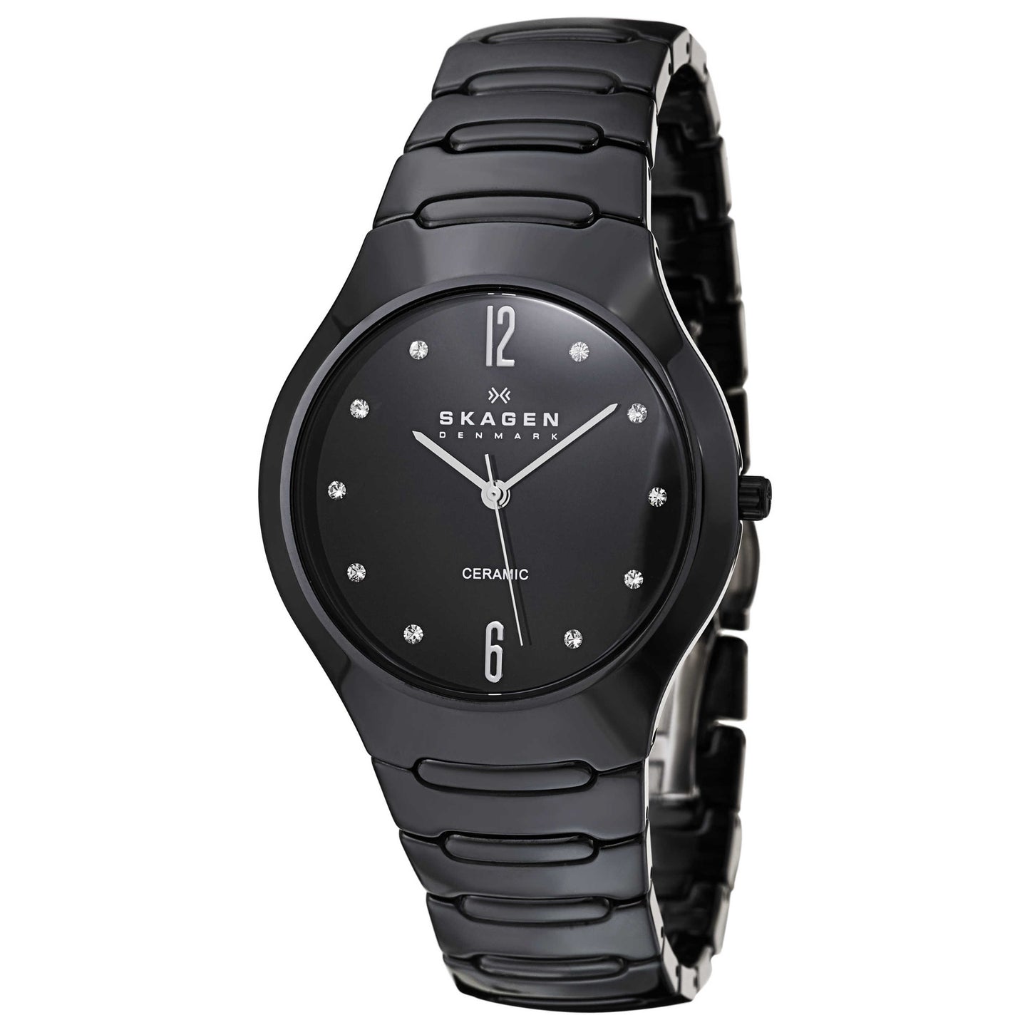Front view of Skagen Ceramic Women's Japanese Quartz (Battery-Powered) Watch 817SBXBC