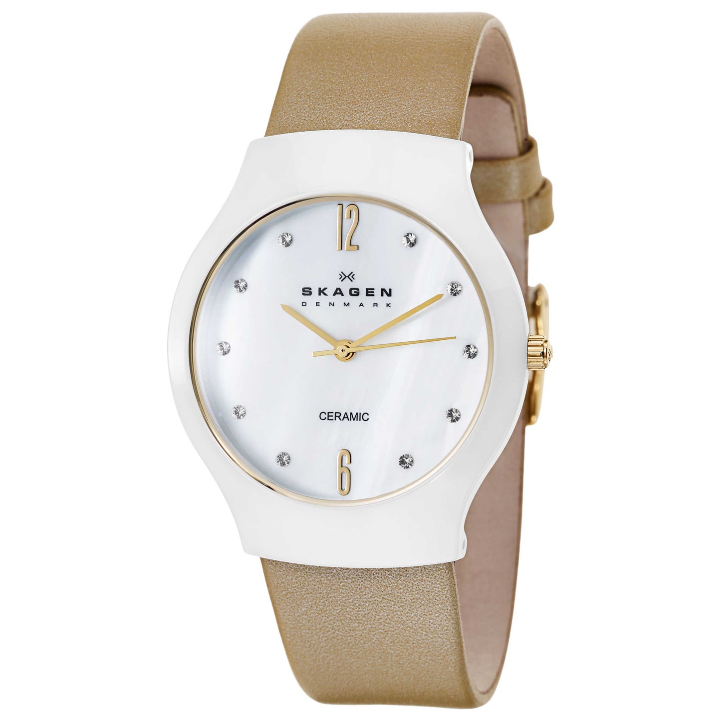 Front view of Skagen Ceramic Women's Japanese Quartz (Battery-Powered) Watch 817SWLTC