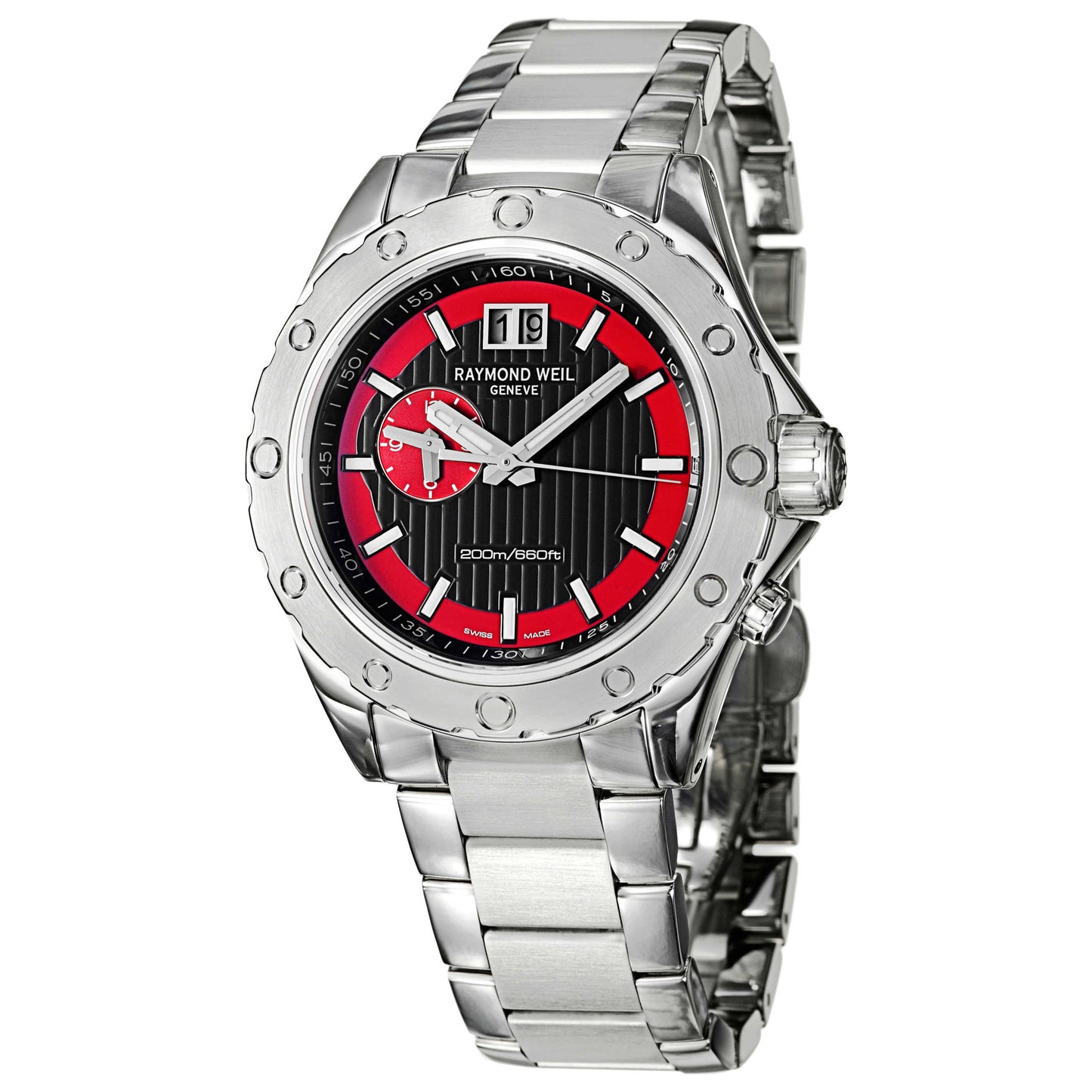 Front view of Raymond Weil RW Sport Men's Swiss Quartz (Battery-Powered) Watch 8200-ST-20041