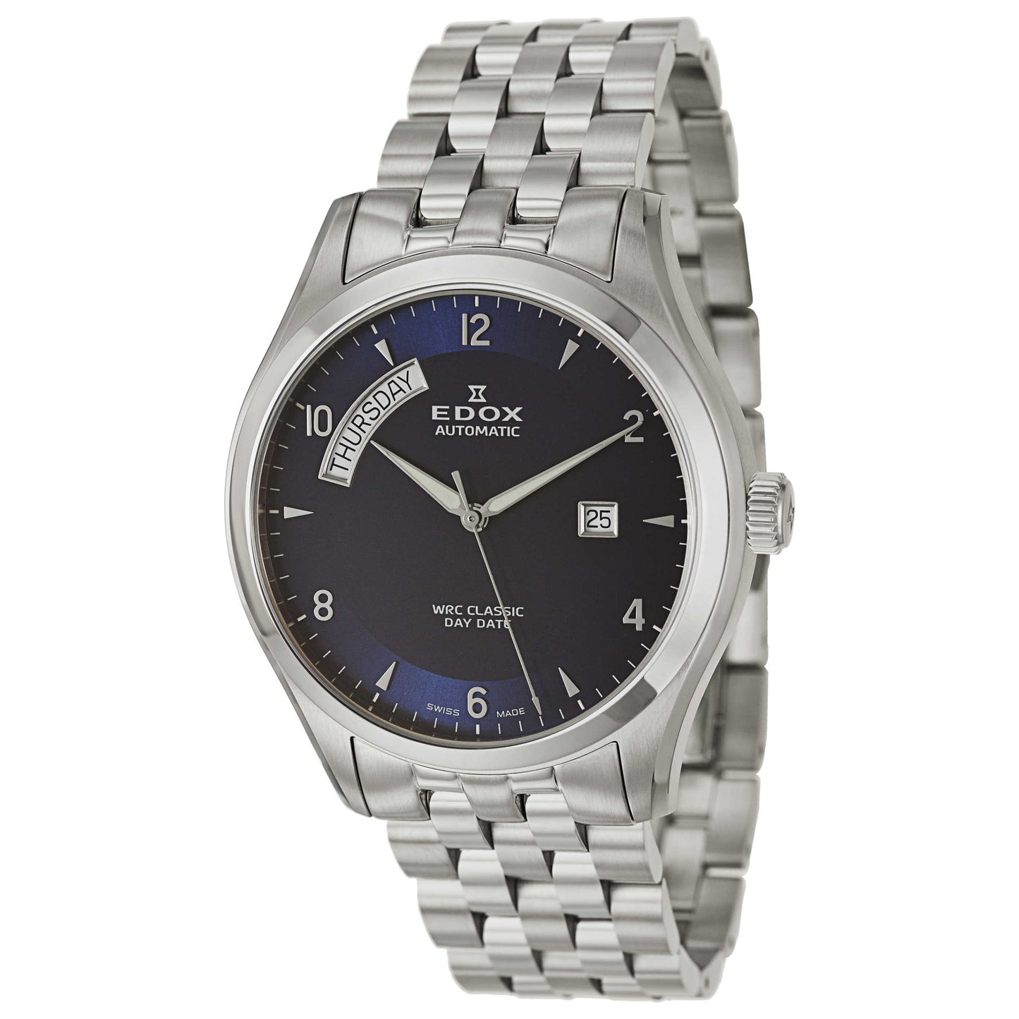 Front view of Edox WRC Men's Automatic Watch 83013-3-BUIN