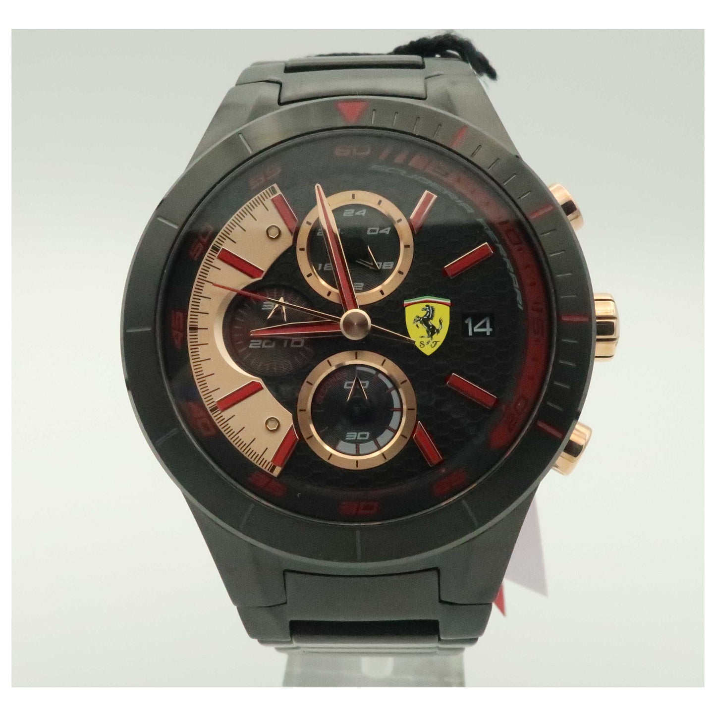 Front view of Ferrari Red Rev Men's Japanese Quartz (Battery-Powered) Watch 830305-PO