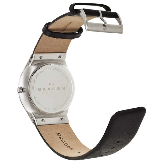 Skagen Leather Men's Solar Powered Quartz Watch 833XLSLN - Image #2