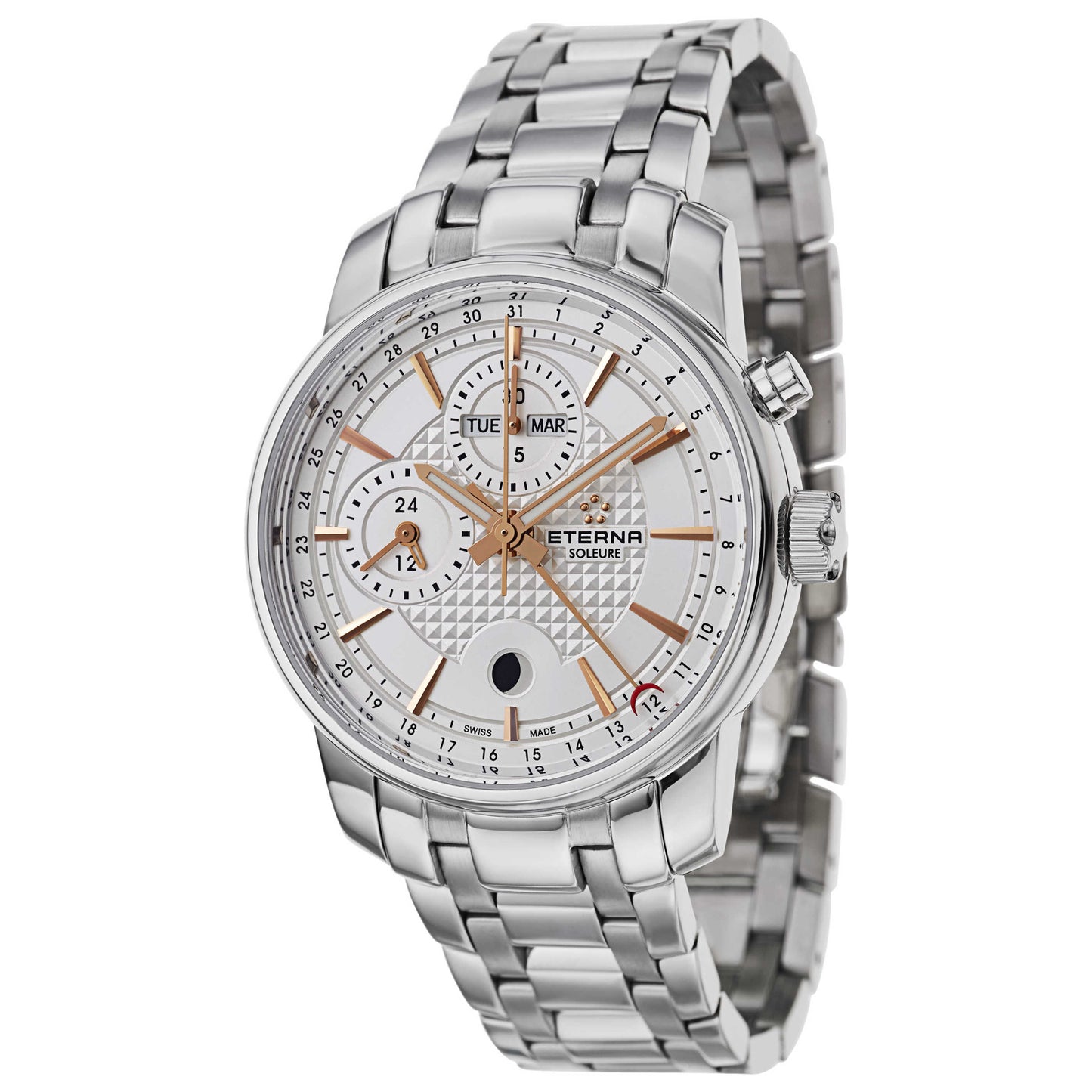 Front view of Eterna Soleure Men's Automatic Watch 8340-41-18-1225