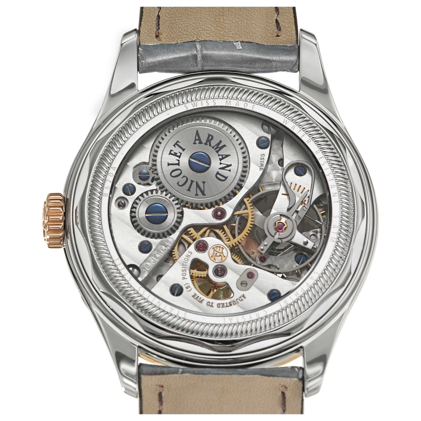 Armand Nicolet L08 Men's Manual-Wind Watch 8620A-GR-P713GR2 - Image #2