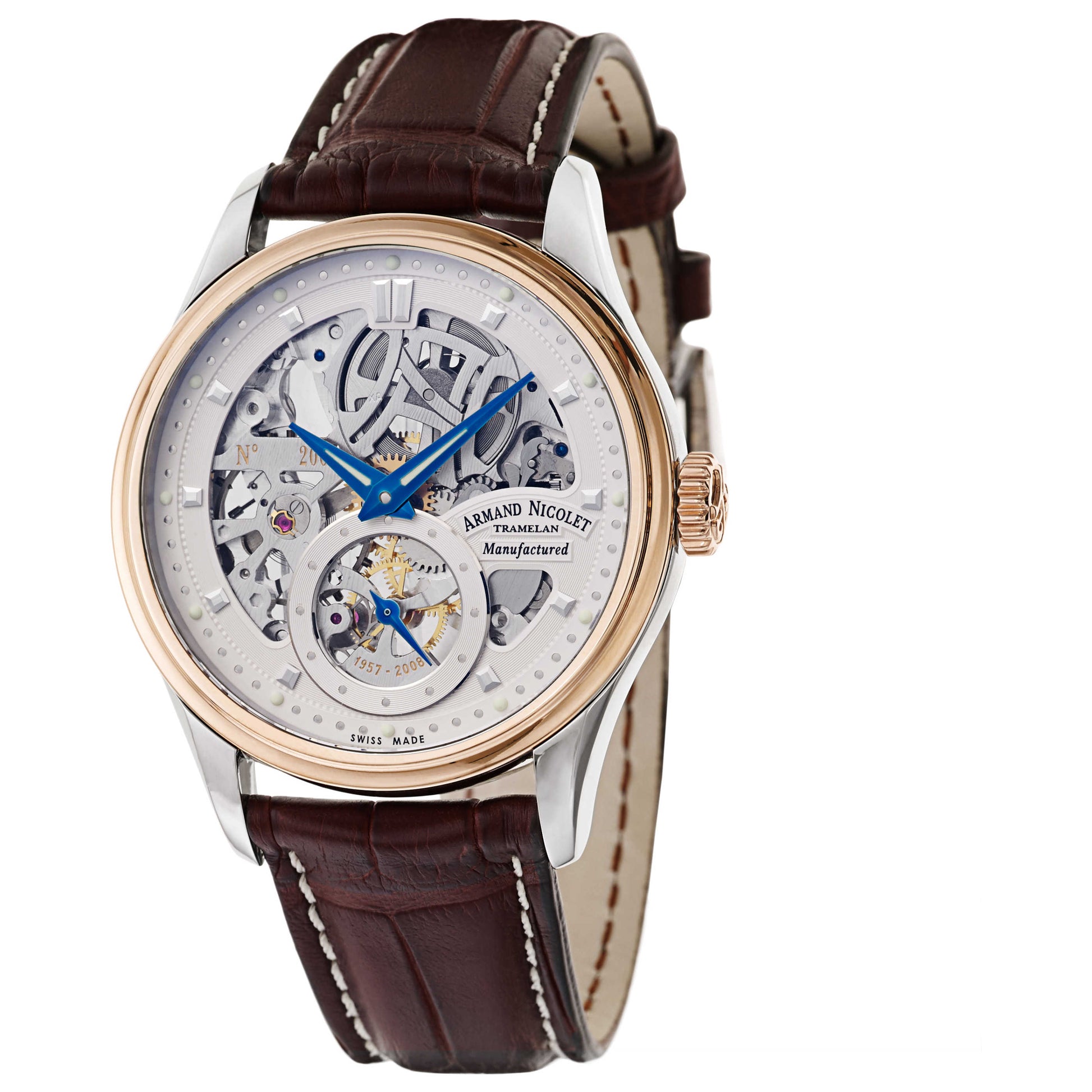 Front view of Armand Nicolet LS8 Men's Manual-Wind Watch 8620S-AG-P713MR2