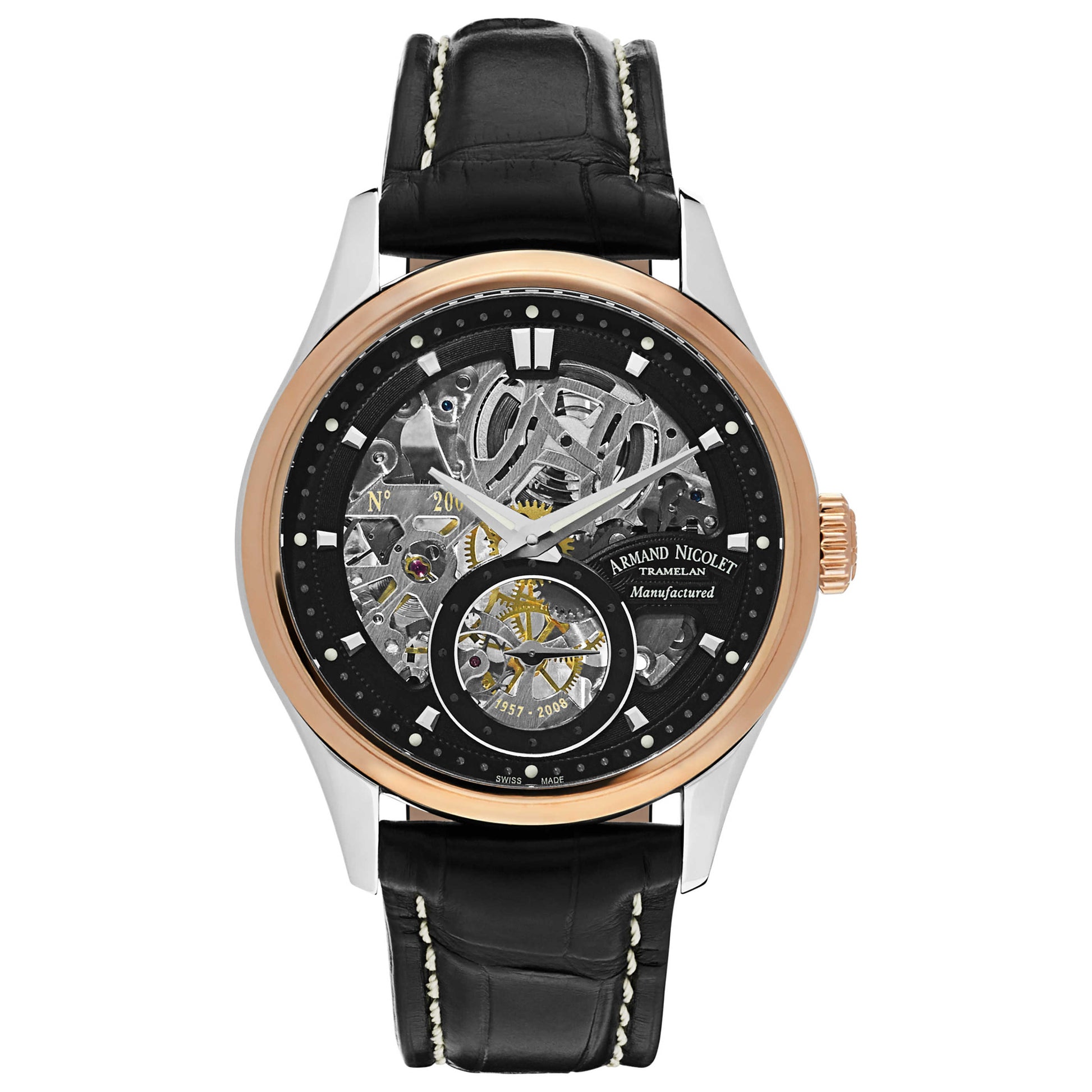 Front view of Armand Nicolet LS8 Men's Manual-Wind Watch 8620S-NR-P713NR2