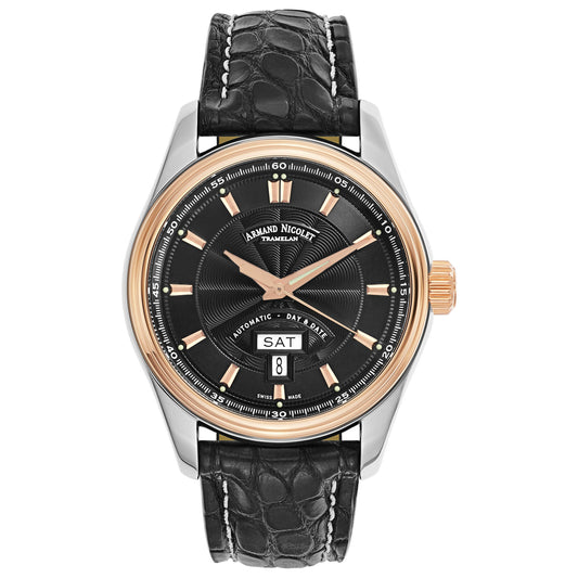 Front view of Armand Nicolet M02 Men's Automatic Watch 8640A-NS-P974NR2