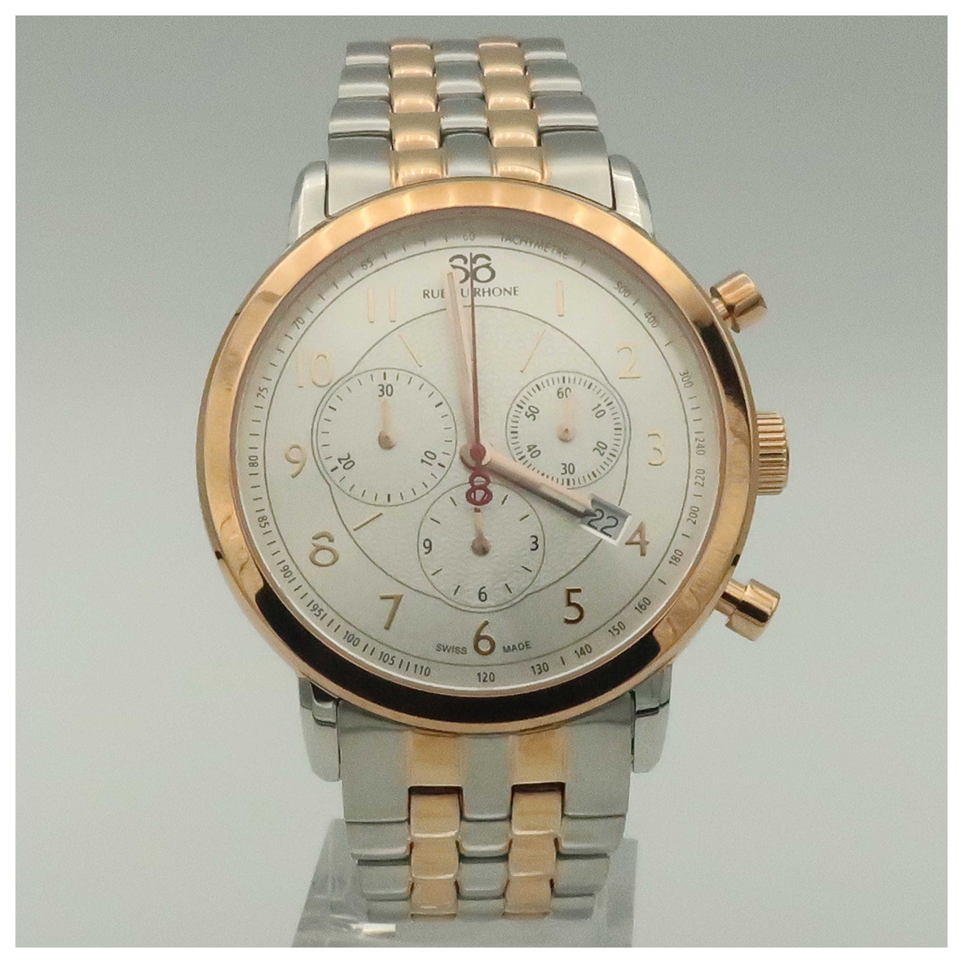 Front view of 88 Rue du Rhone Double 8 Origin Men's Swiss Quartz (Battery-Powered) Watch 87WA120057-SDV