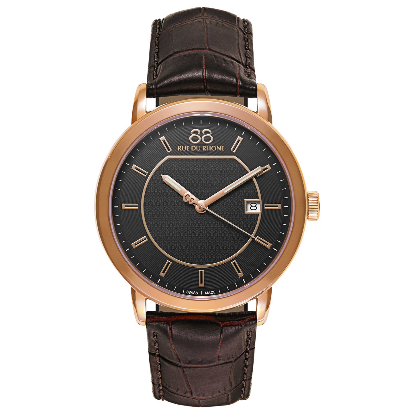 Front view of 88 Rue du Rhone Double 8 Origin Men's Swiss Quartz (Battery-Powered) Watch 87WA130013