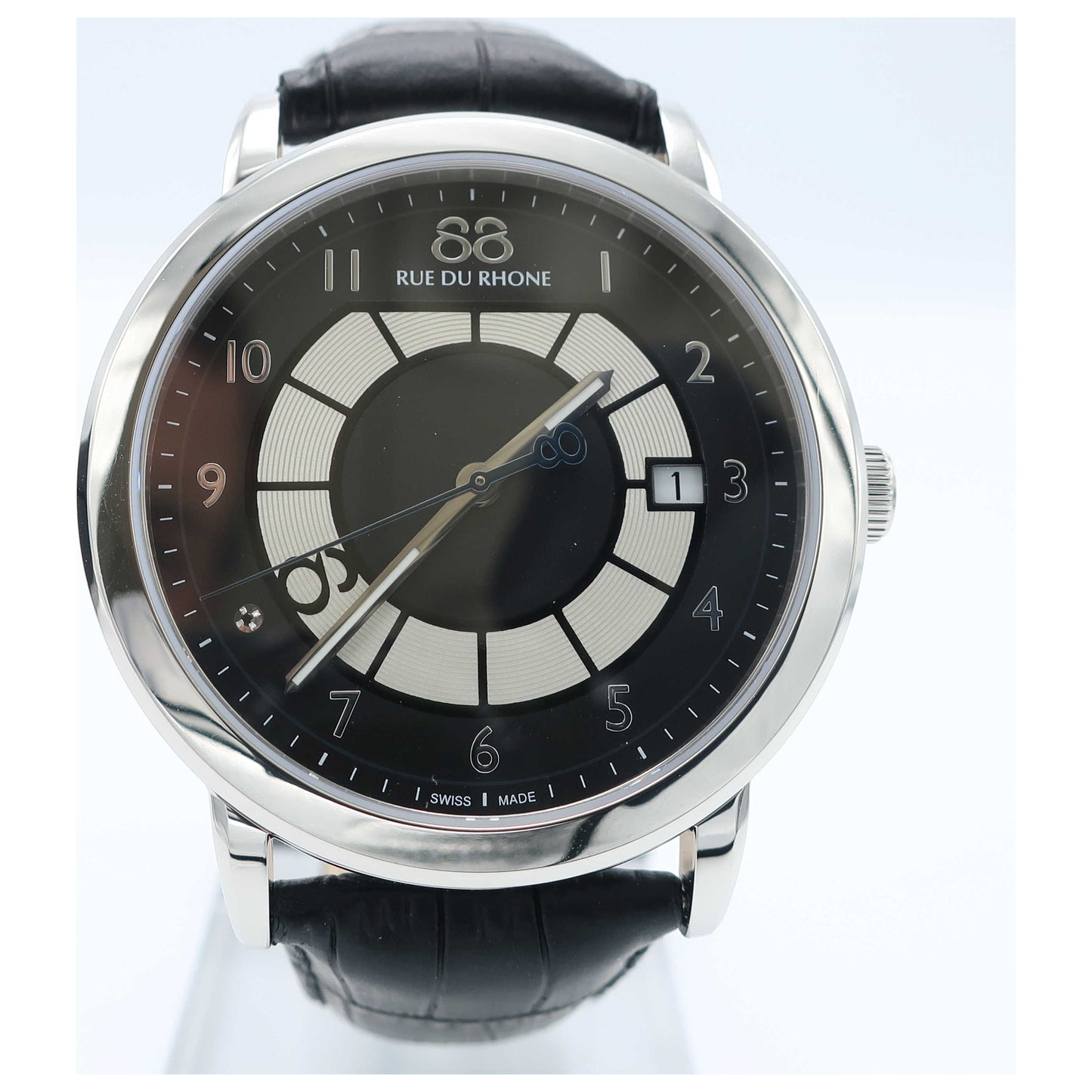 Front view of 88 Rue du Rhone Double 8 Origin Men's Swiss Quartz (Battery-Powered) Watch 87WA130019-SD