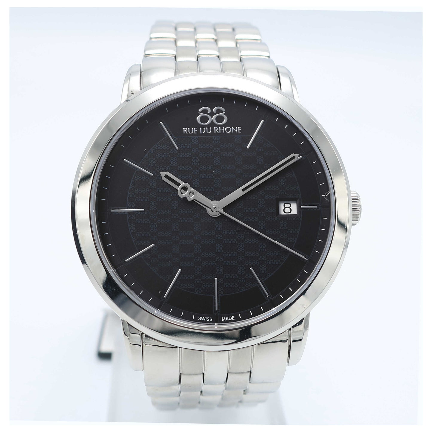 Front view of 88 Rue du Rhone Double 8 Origin Men's Swiss Quartz (Battery-Powered) Watch 87WA140001-SD