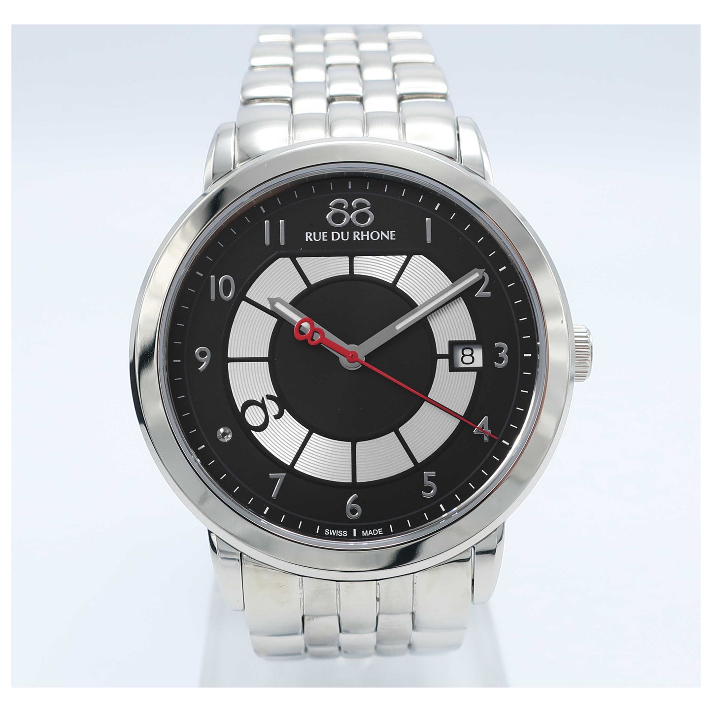 Front view of 88 Rue du Rhone Double 8 Origin Men's Swiss Quartz (Battery-Powered) Watch 87WA140030-SD
