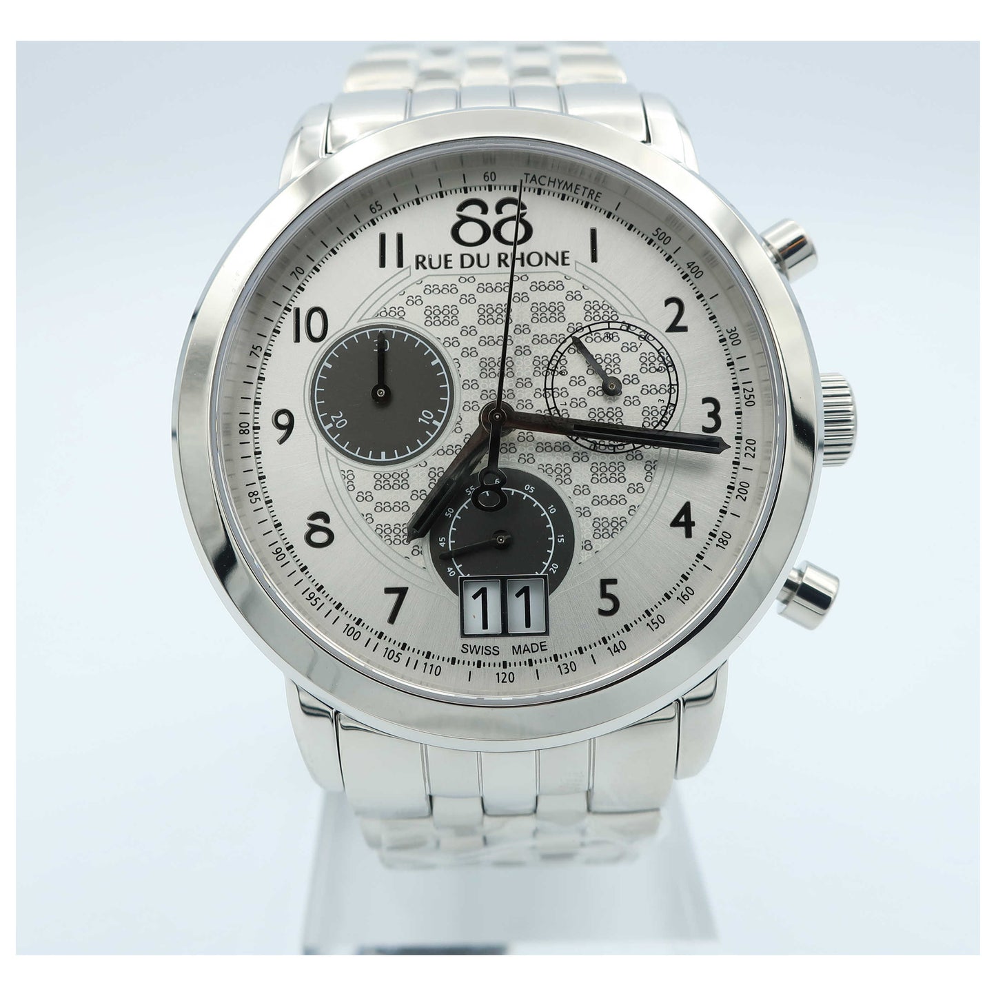 Front view of 88 Rue du Rhone Double 8 Origin Men's Swiss Quartz (Battery-Powered) Watch 87WA140032-SD