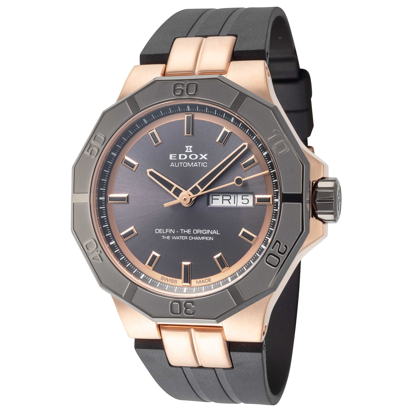 Front view of Edox Delfin The Original Men's Automatic Watch 88008-37RGCA-GIR