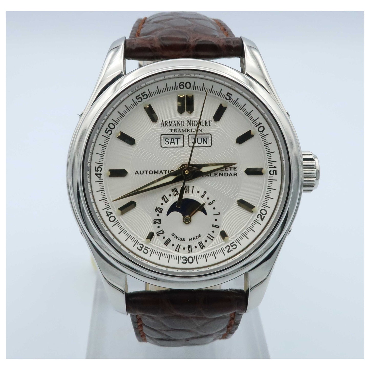 Front view of Armand Nicolet Hunter Men's Automatic Watch 9042A-1ASP742MR9-SDV