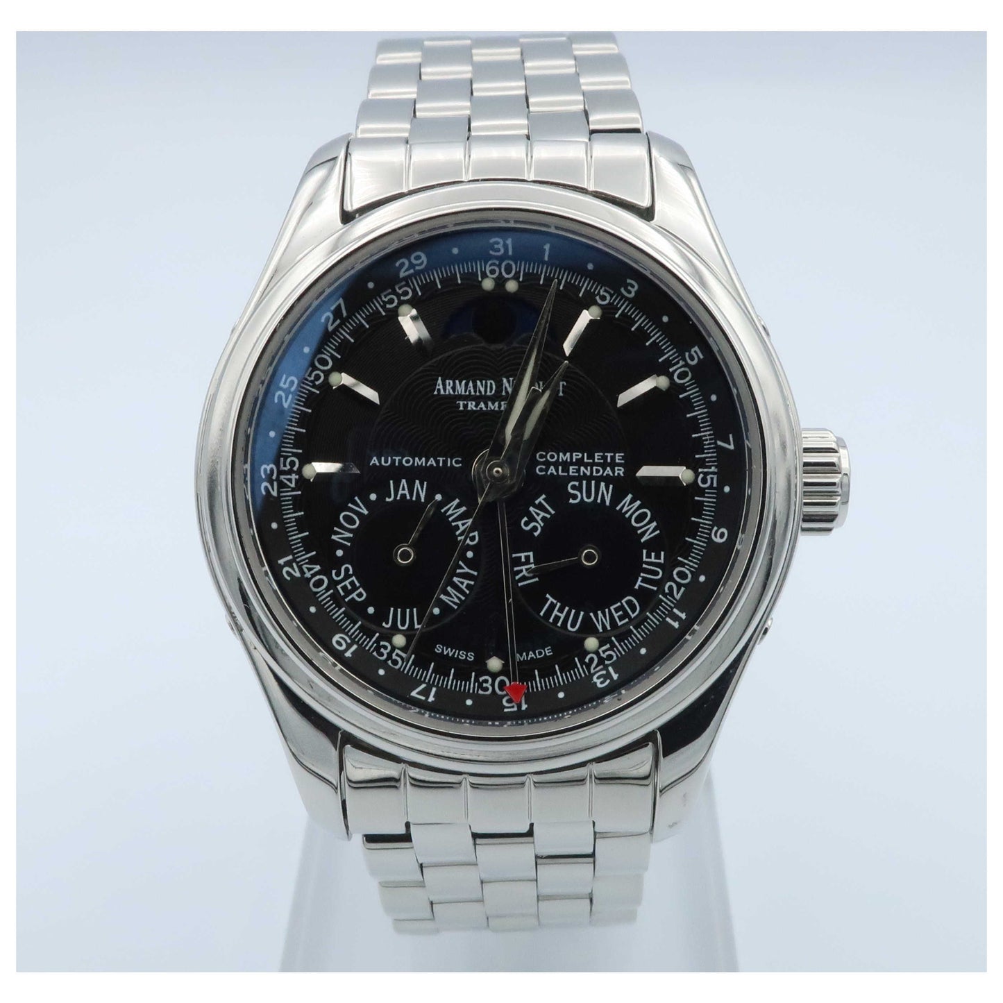 Front view of Armand Nicolet Hunter Men's Automatic Watch 9042B-1-NR-M9060-SD2