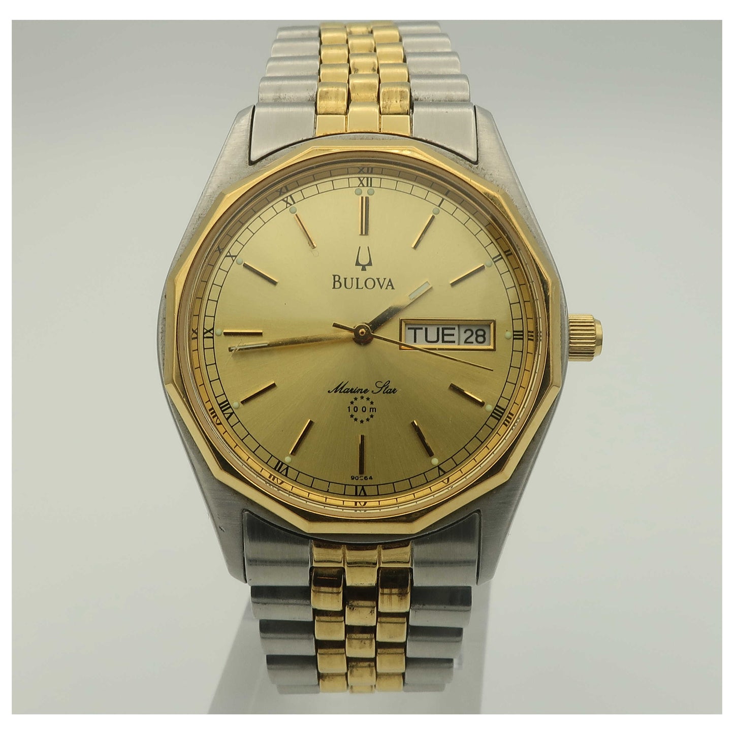 Front view of Bulova Marine Star Men's Quartz Watch 90C64-PO