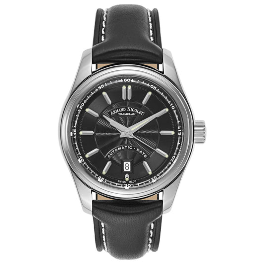 Front view of Armand Nicolet M02 Men's Automatic Watch 9140A2-NR-P140NR2