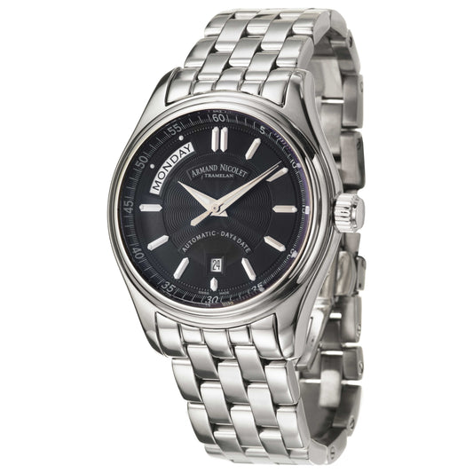 Front view of Armand Nicolet M02 Men's Automatic Watch 9141A-NR-M9140