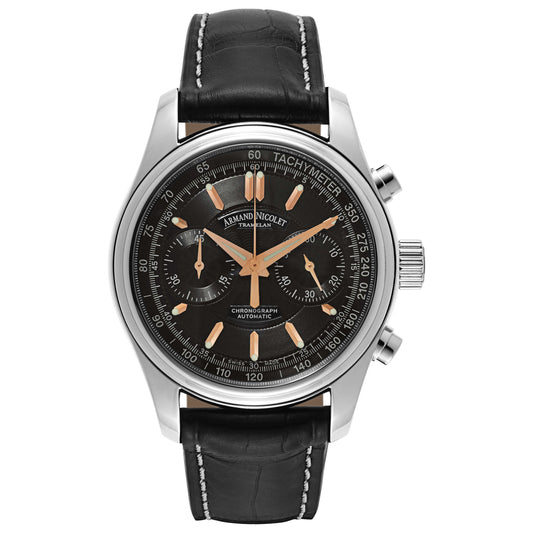 Front view of Armand Nicolet M02 Men's Automatic Watch 9144A-NS-P974NR2