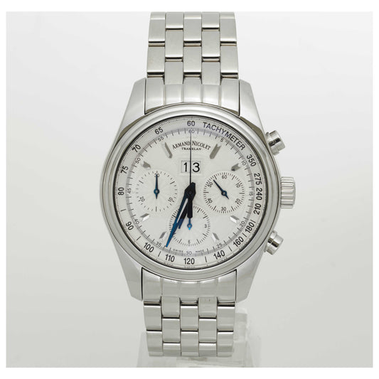 Front view of Armand Nicolet M02 Men's Automatic Watch 9148A-AG-M9140-SDV