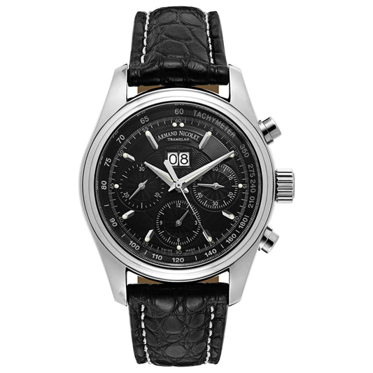 Front view of Armand Nicolet M02 Men's Automatic Watch 9148A-NR-P974NR2