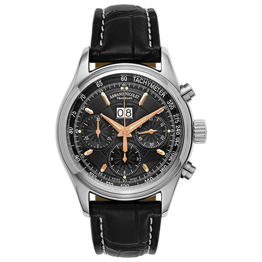 Front view of Armand Nicolet M02 Men's Automatic Watch 9148A-NS-P974NR2