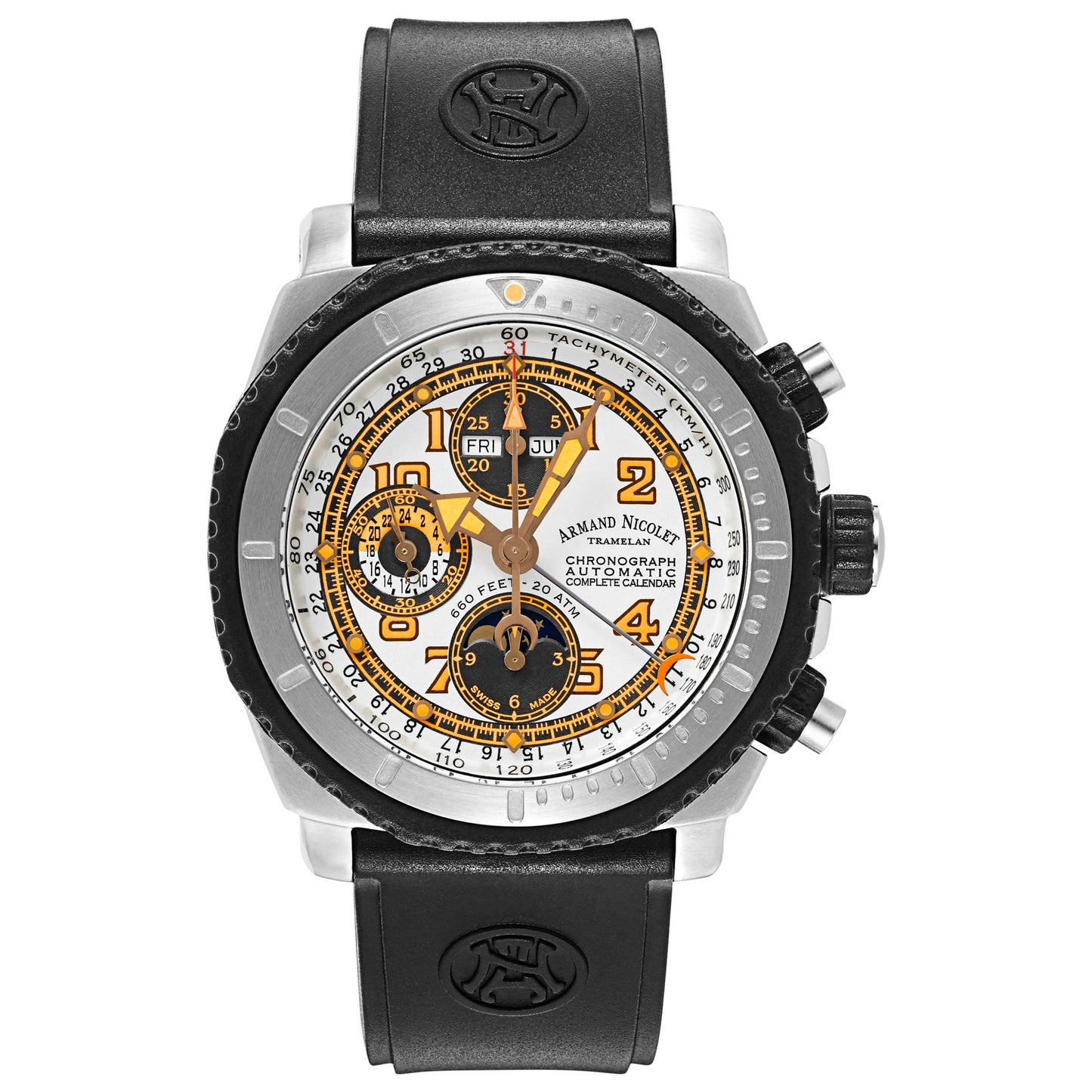 Front view of Armand Nicolet S05 Men's Automatic Watch 9168A-AG-G9164