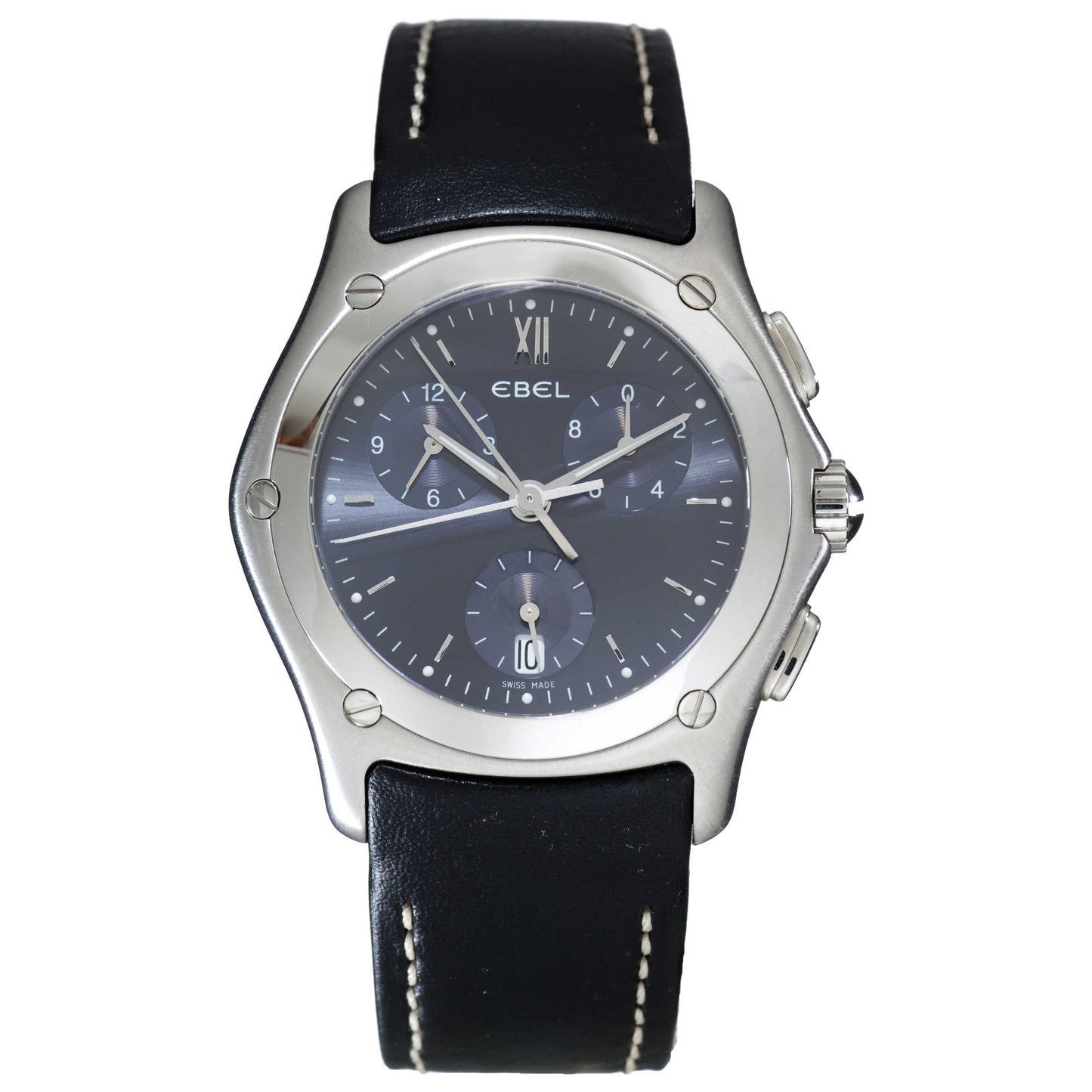 Front view of Ebel Classic Wave Men's Swiss Quartz (Battery-Powered) Watch 9251F41-3335F06