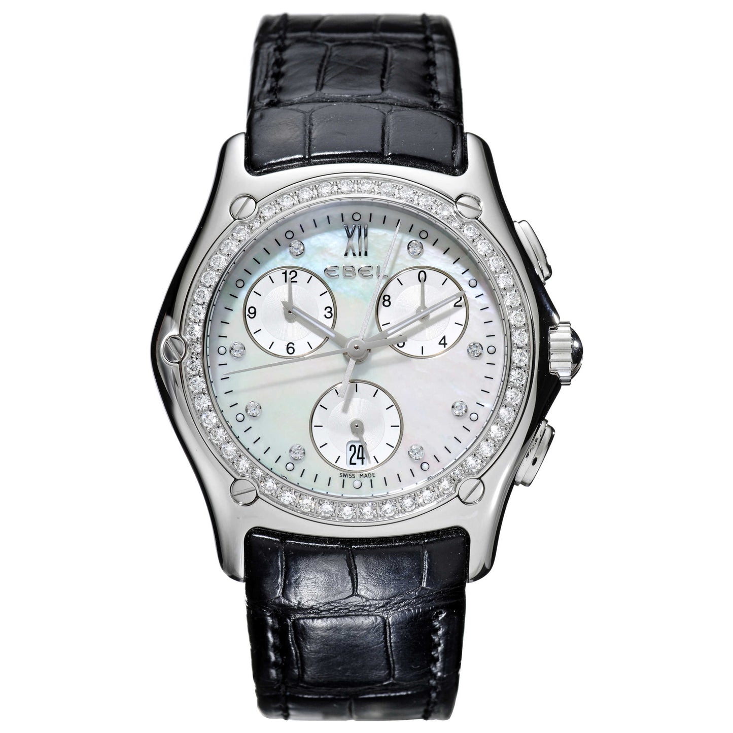 Front view of Ebel Classic Wave Men's Swiss Quartz (Battery-Powered) Watch 9251F45-9735136