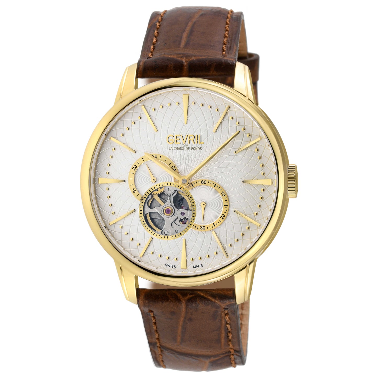 Front view of Gevril Mulberry Men's Automatic Watch 9613