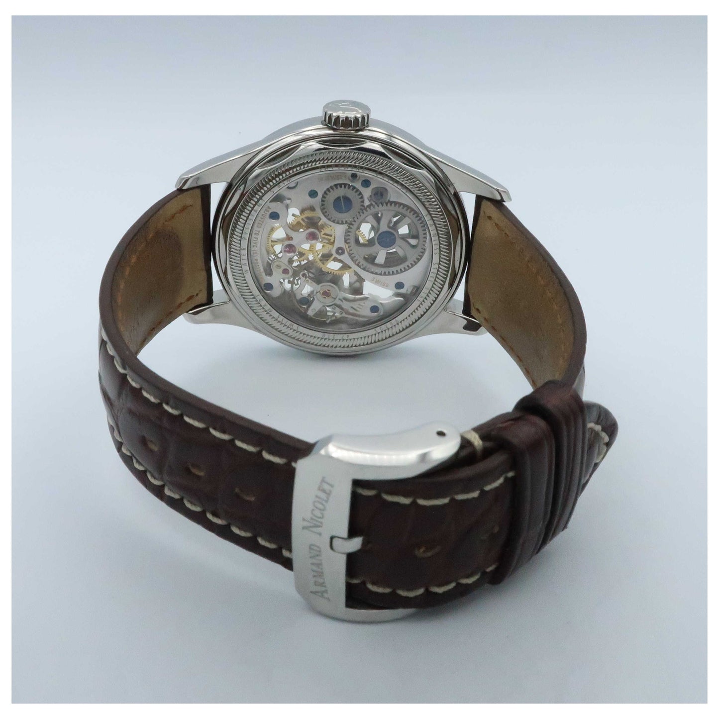 Armand Nicolet LS8 Men's Manual-Wind Watch 9620S-AG-P713MR2-PO - Image #7