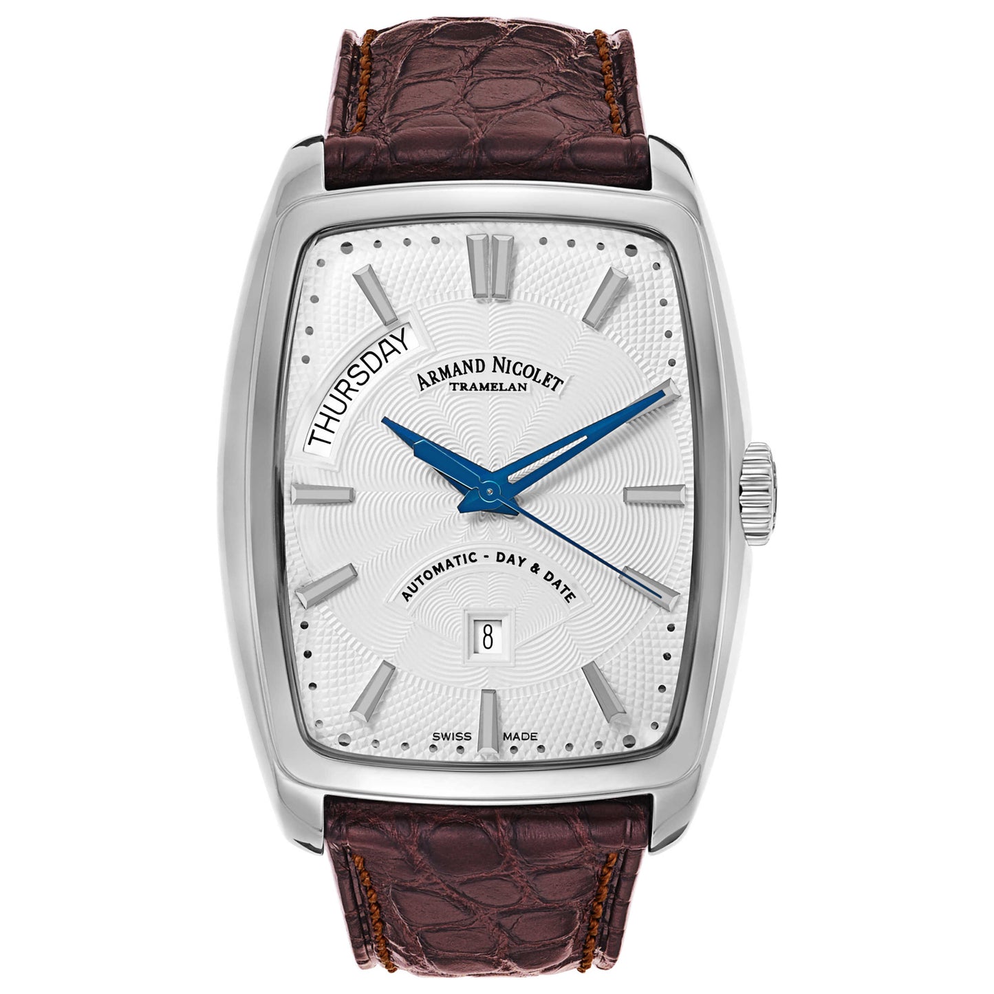 Front view of Armand Nicolet TM7 Men's Automatic Watch 9636A-AG-P968MR3